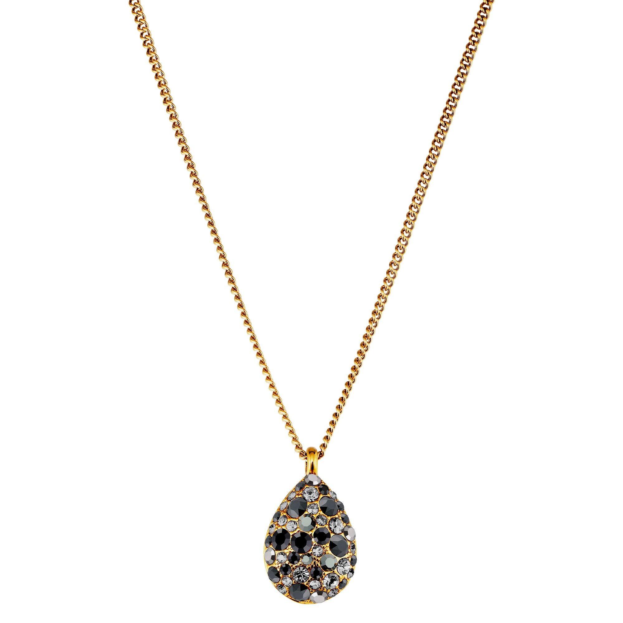 Bailey Gold Necklace, Black Mix