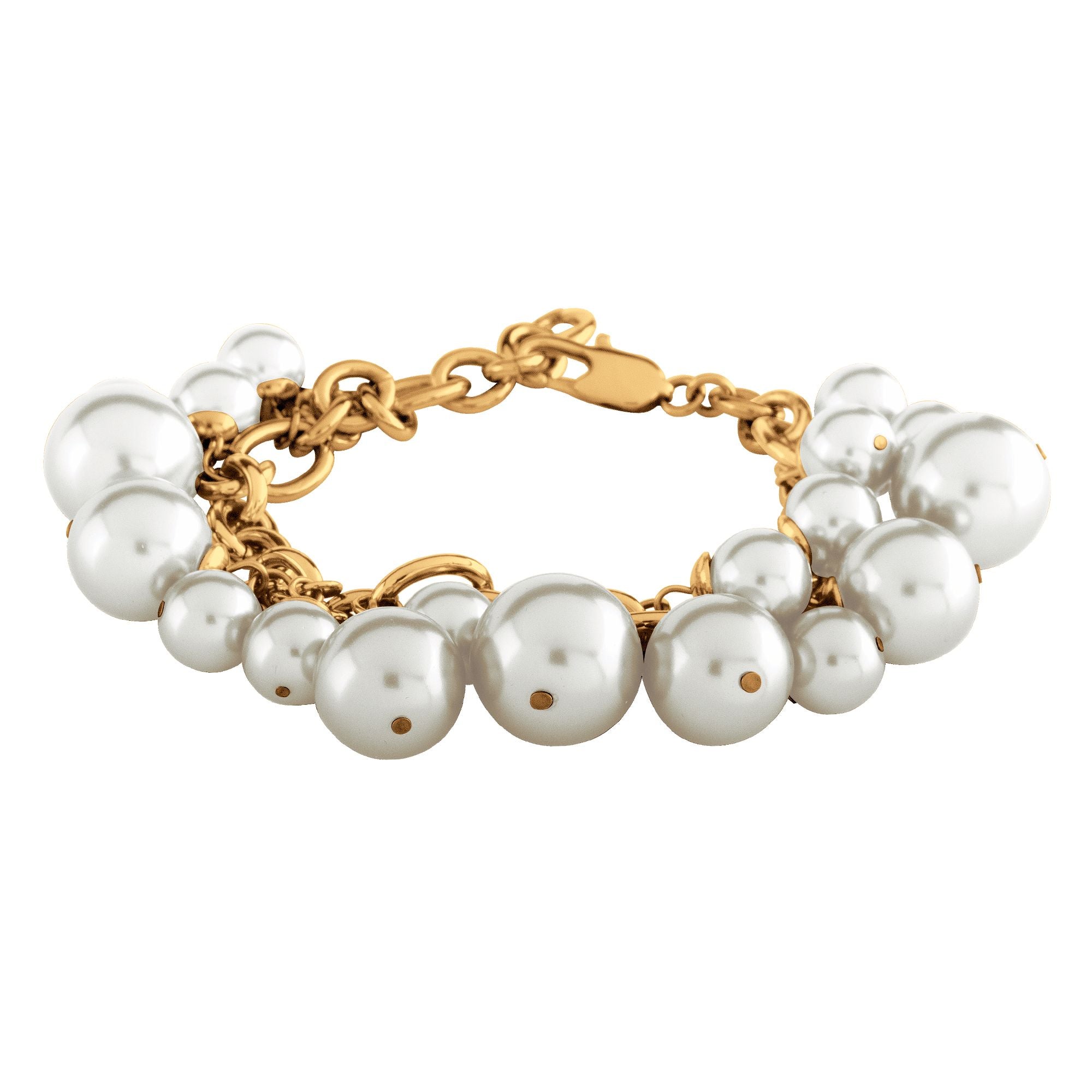 Chane Gold Bracelet - White Pearl