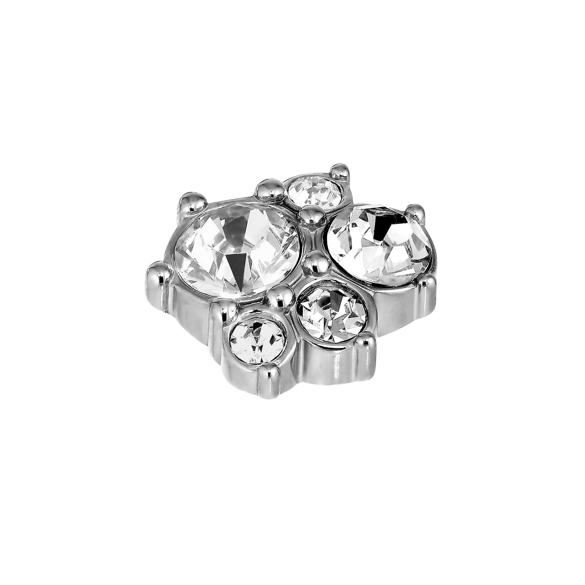 Chaos Silver Ring Topper, Crystal