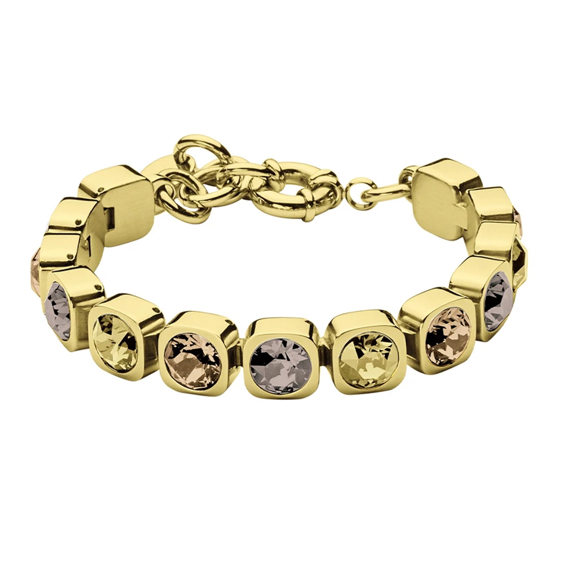 Conian Gold Tennis Bracelet, Khaki Mix