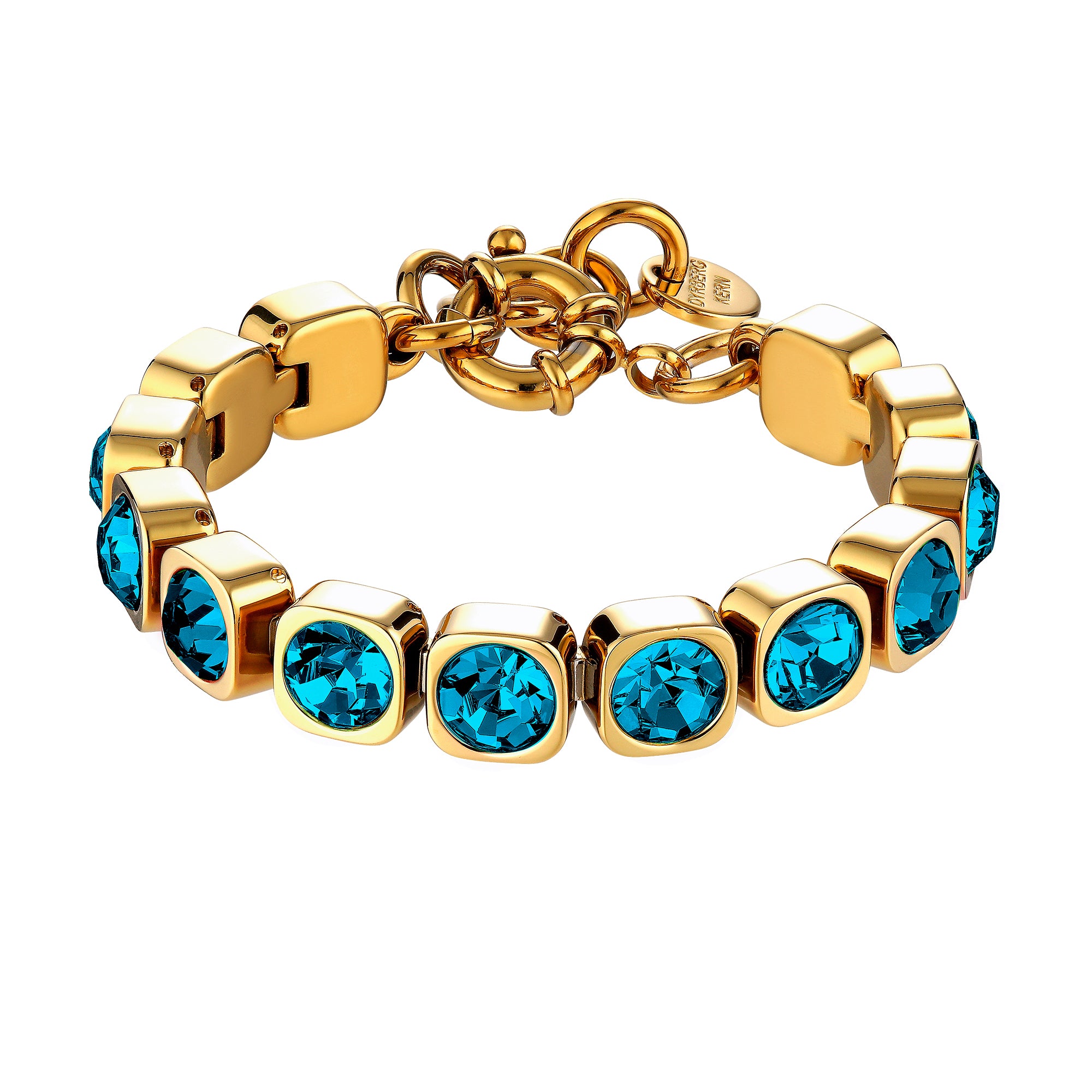 Conian Gold Tennis Bracelet, Petrol