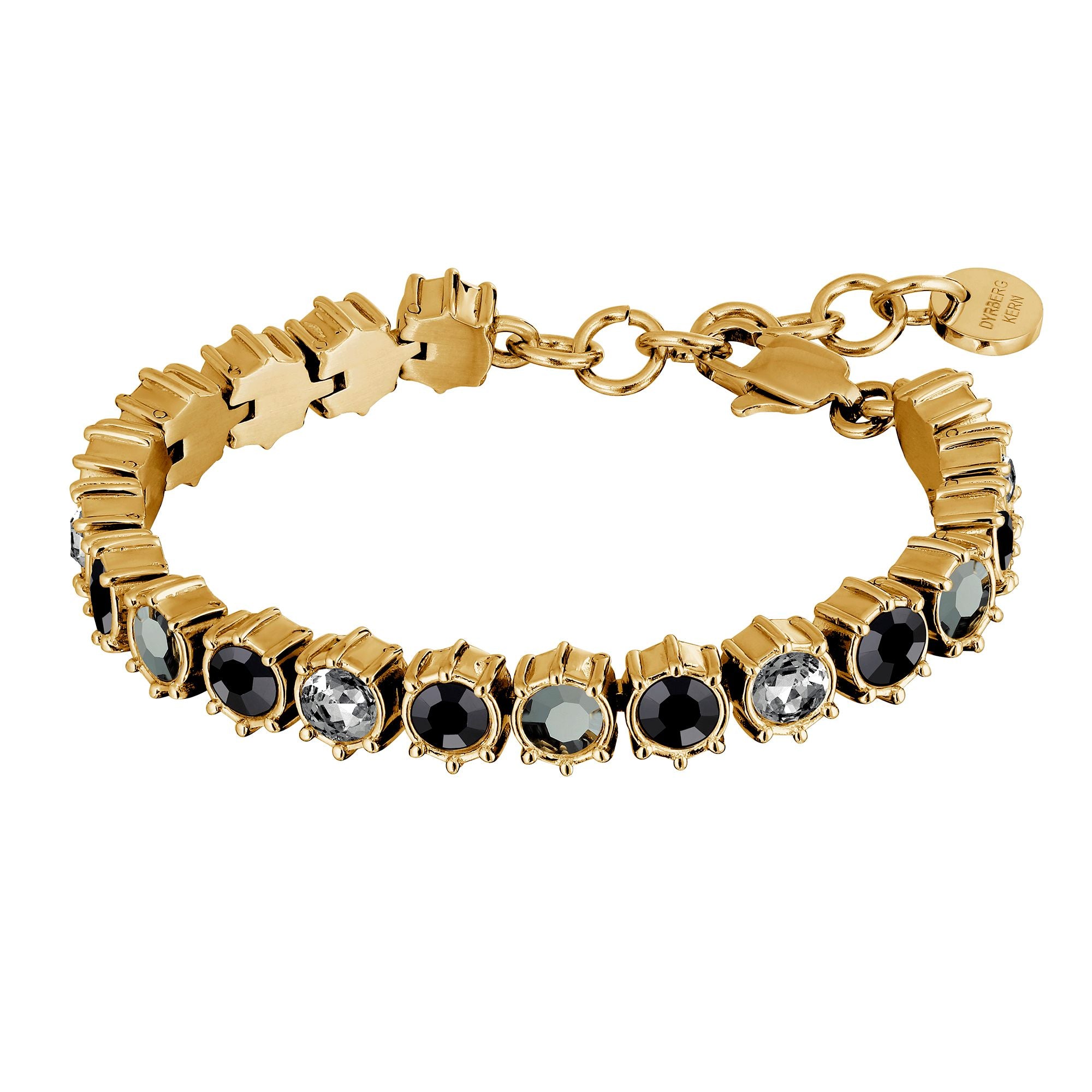 Courage Gold Tennis Bracelet - Black Grey Mix