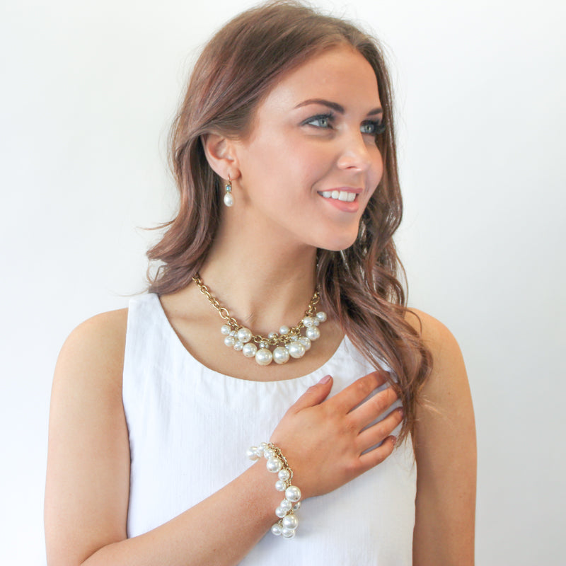 Chane Gold Bracelet - White Pearl