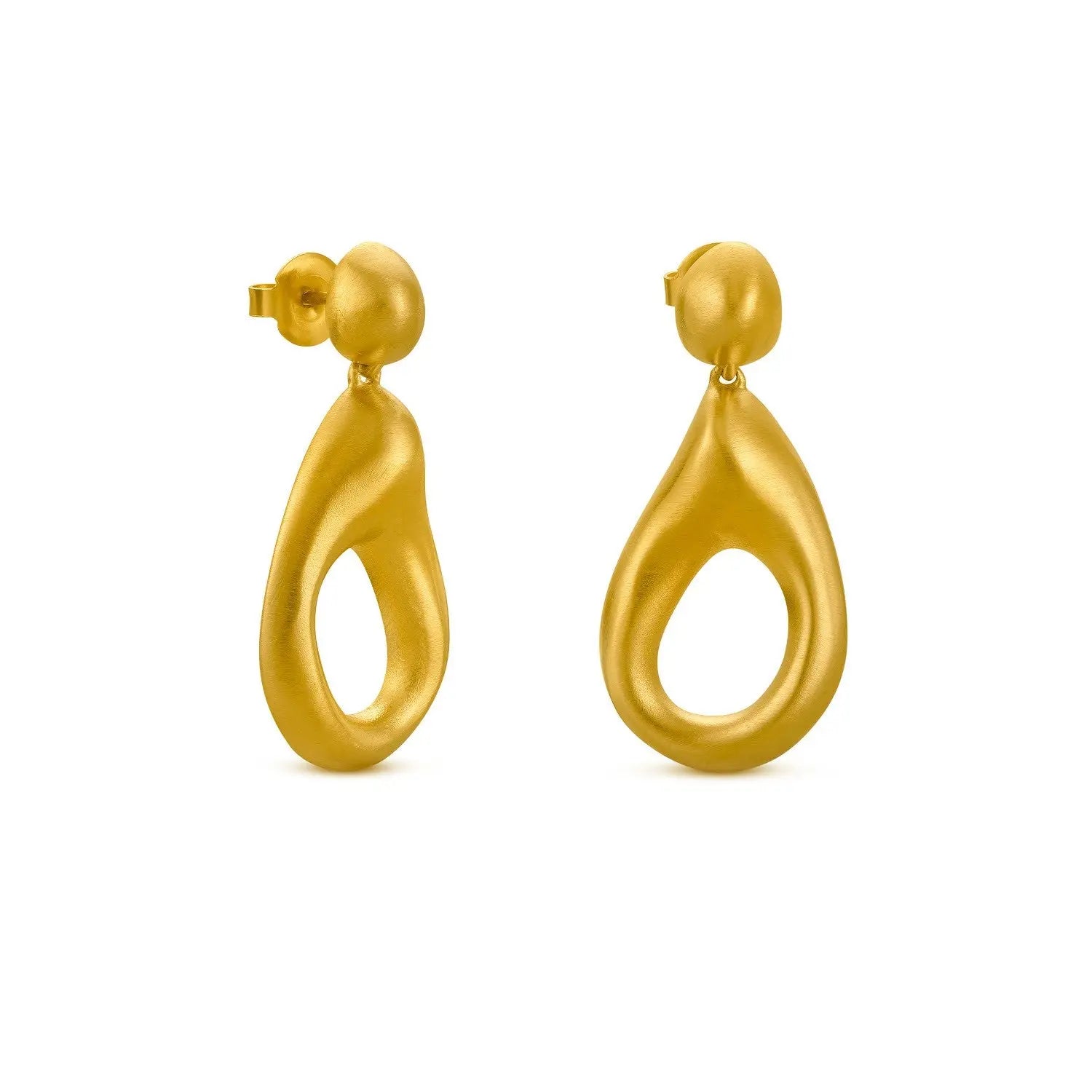 Dali Gold Earrings Large Drop - Angelus Dyrberg/Kern NZ