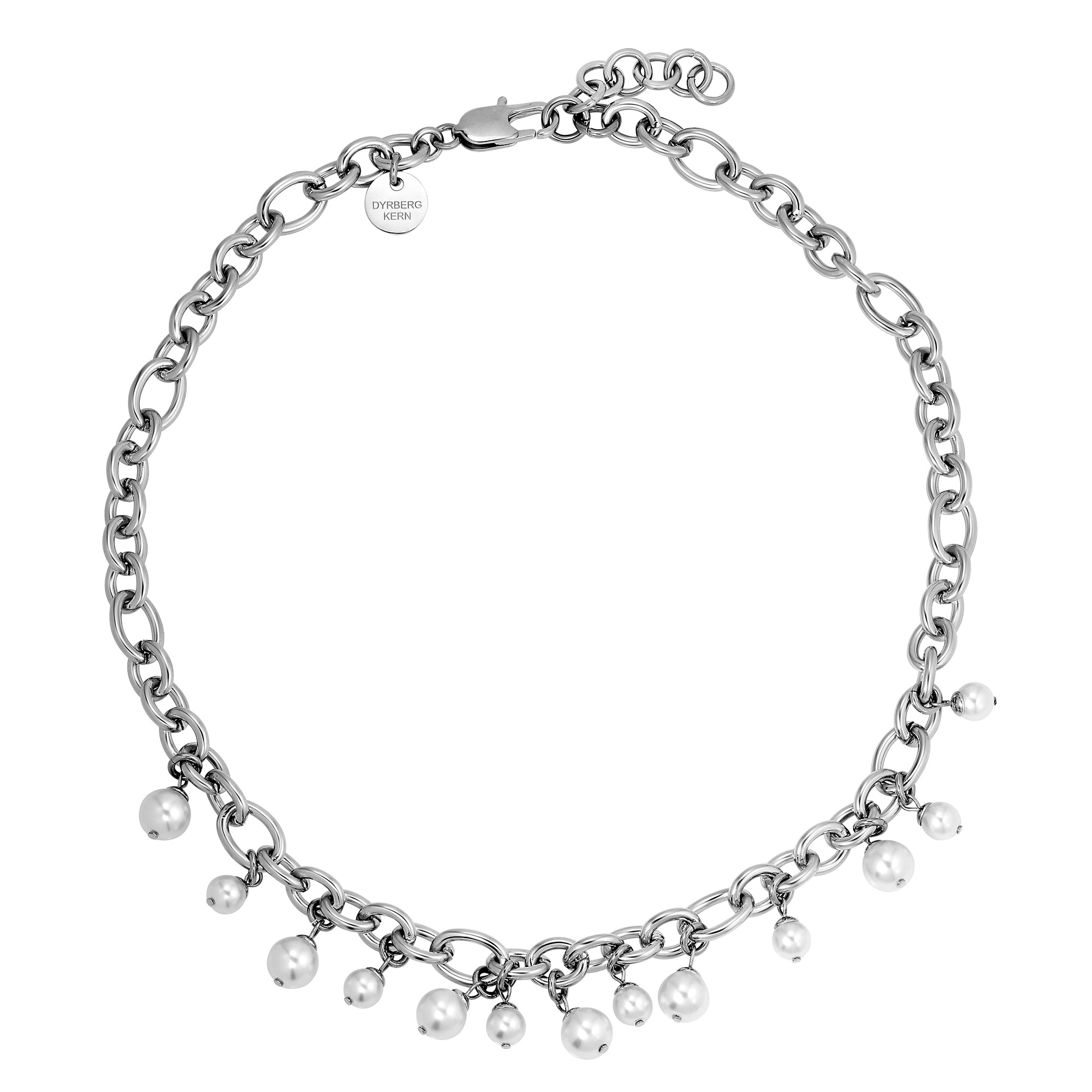 Elena Silver Necklace - White Pearl