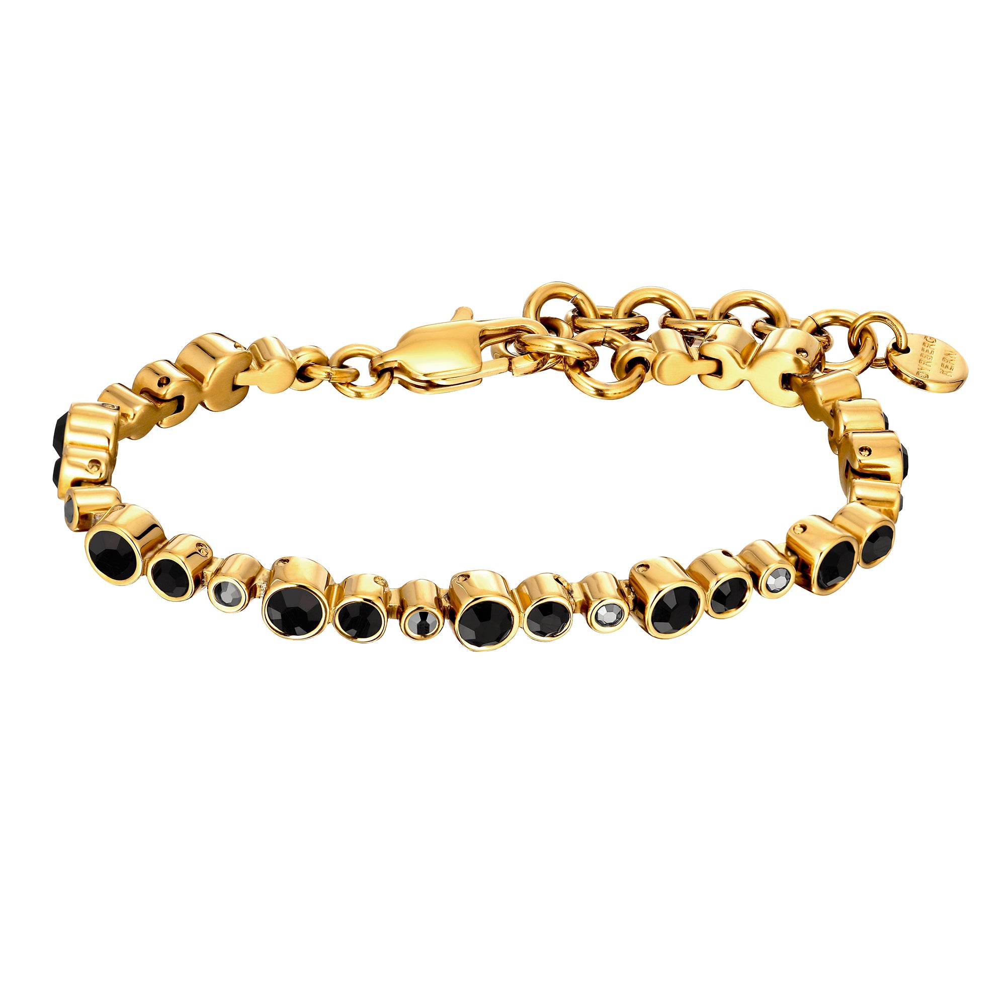 Esina Gold Tennis Bracelet - Black Mix