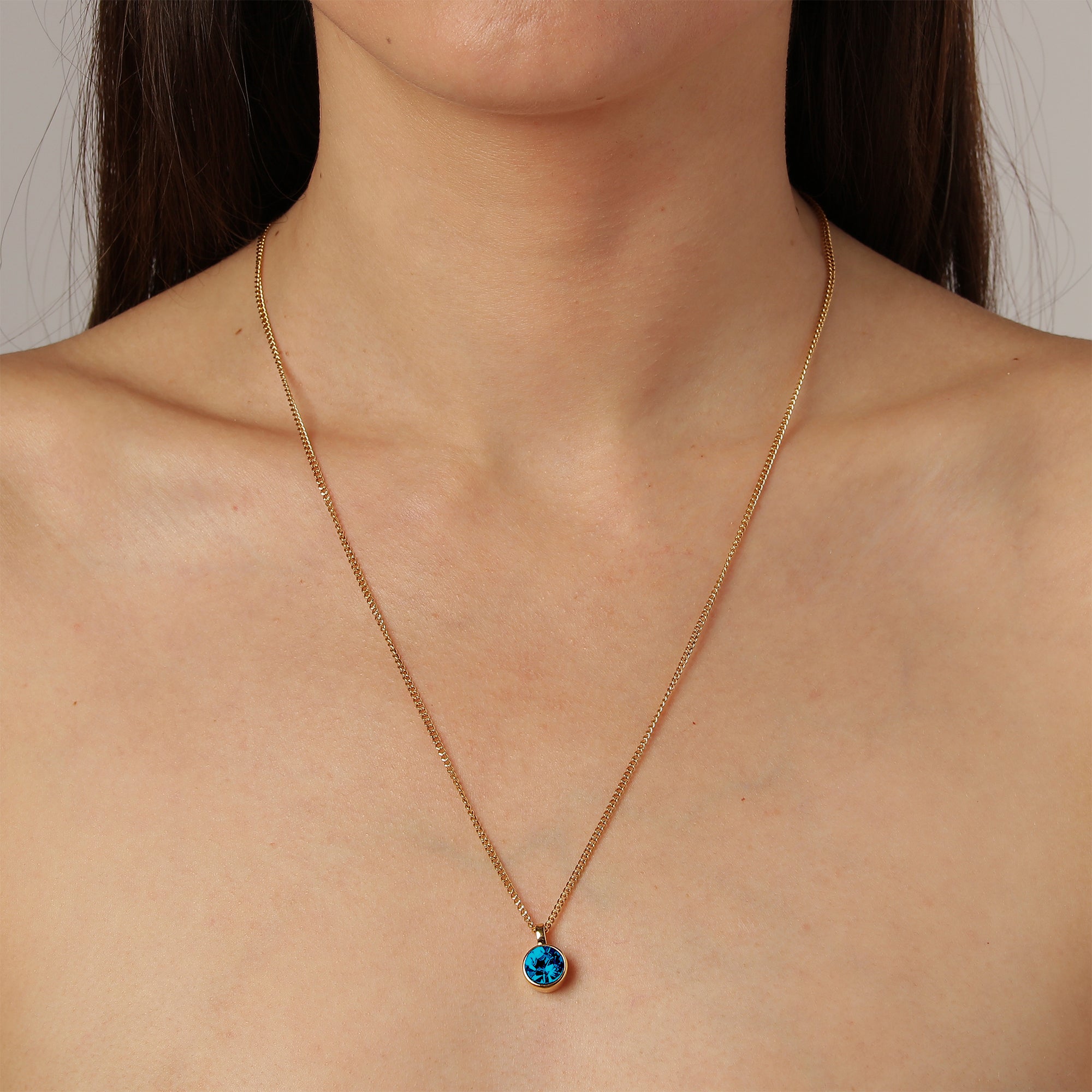 Ette Gold Necklace – Petrol