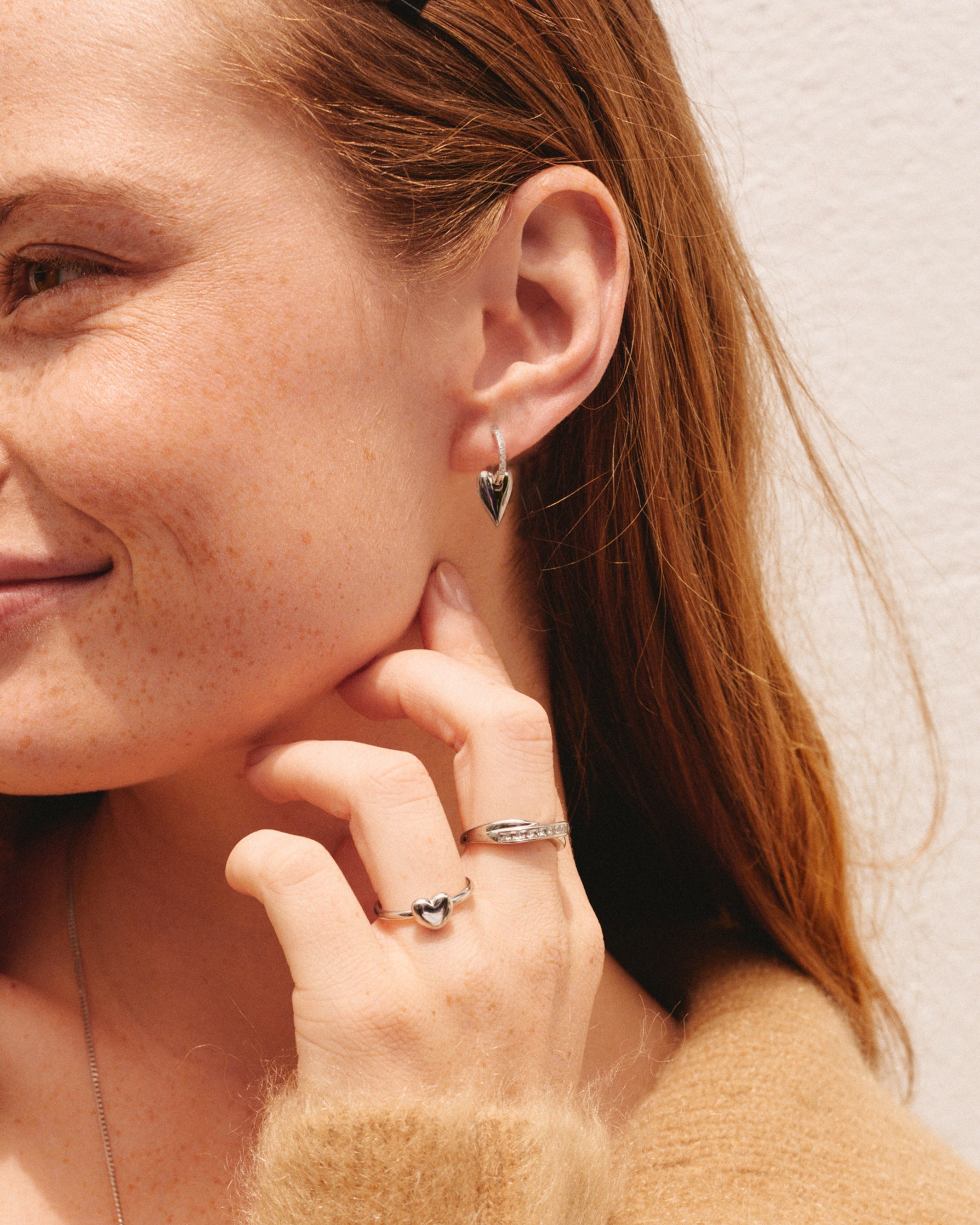 Amore Sparkle Hoops S Silver