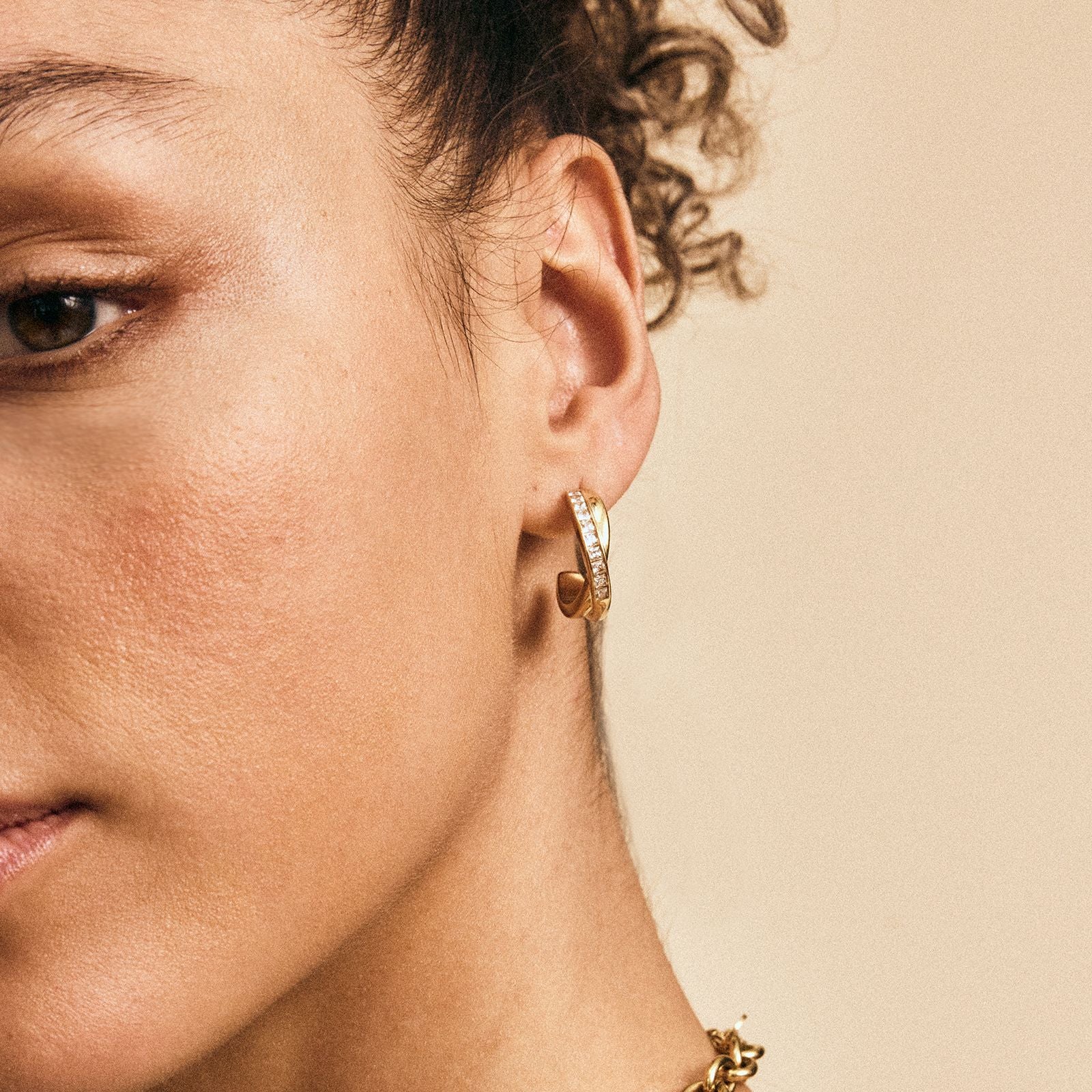Andorra Duo Gold Hoop Earrings – Large