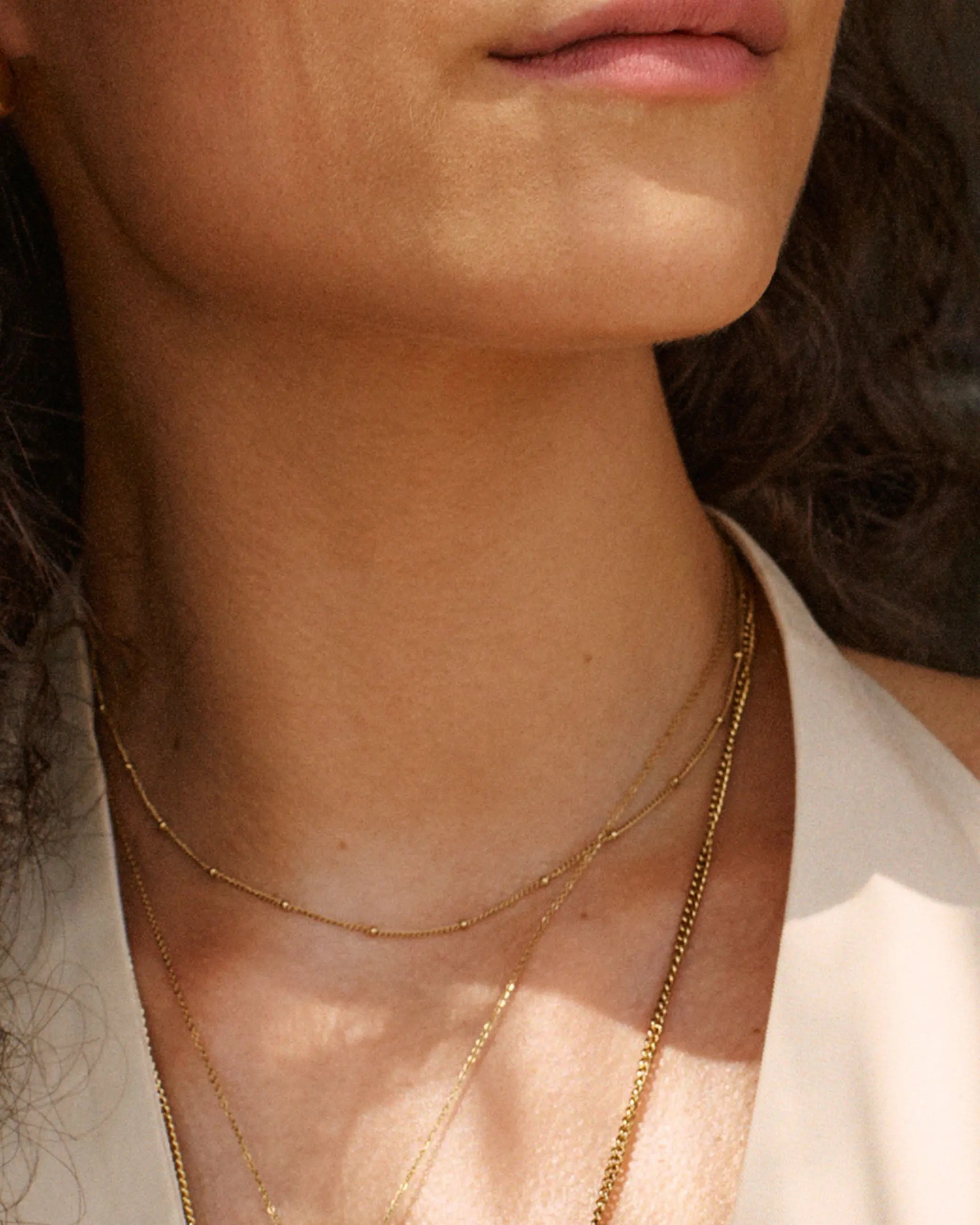 Beaded Chain Necklace Gold Edblad