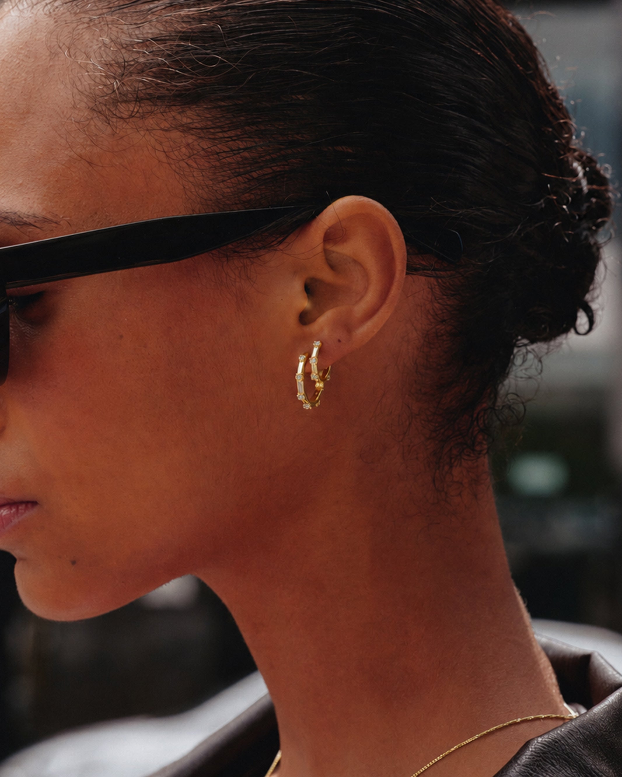 Celeste Hoops L Gold