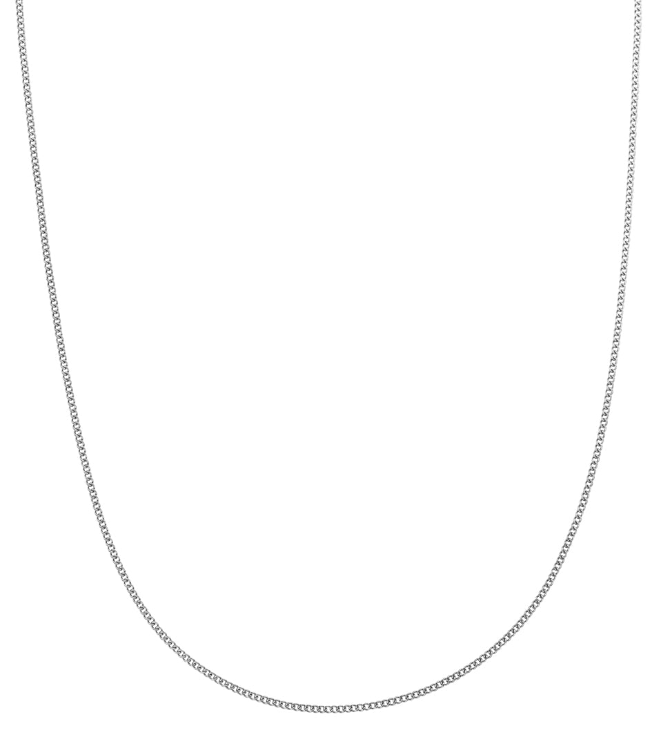 Curb Silver Charm Chain – 60 cm