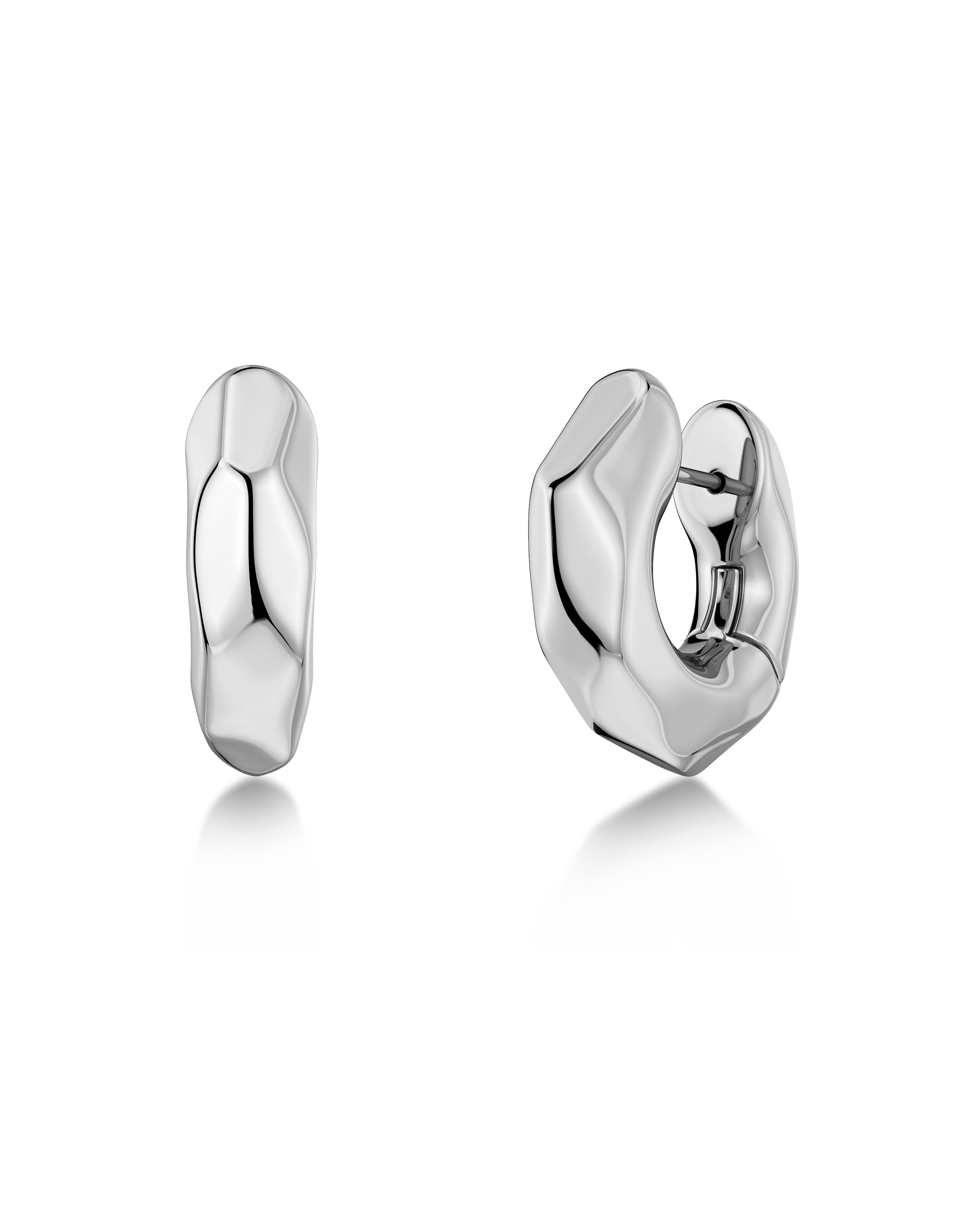 Crystalite Hoops L Silver