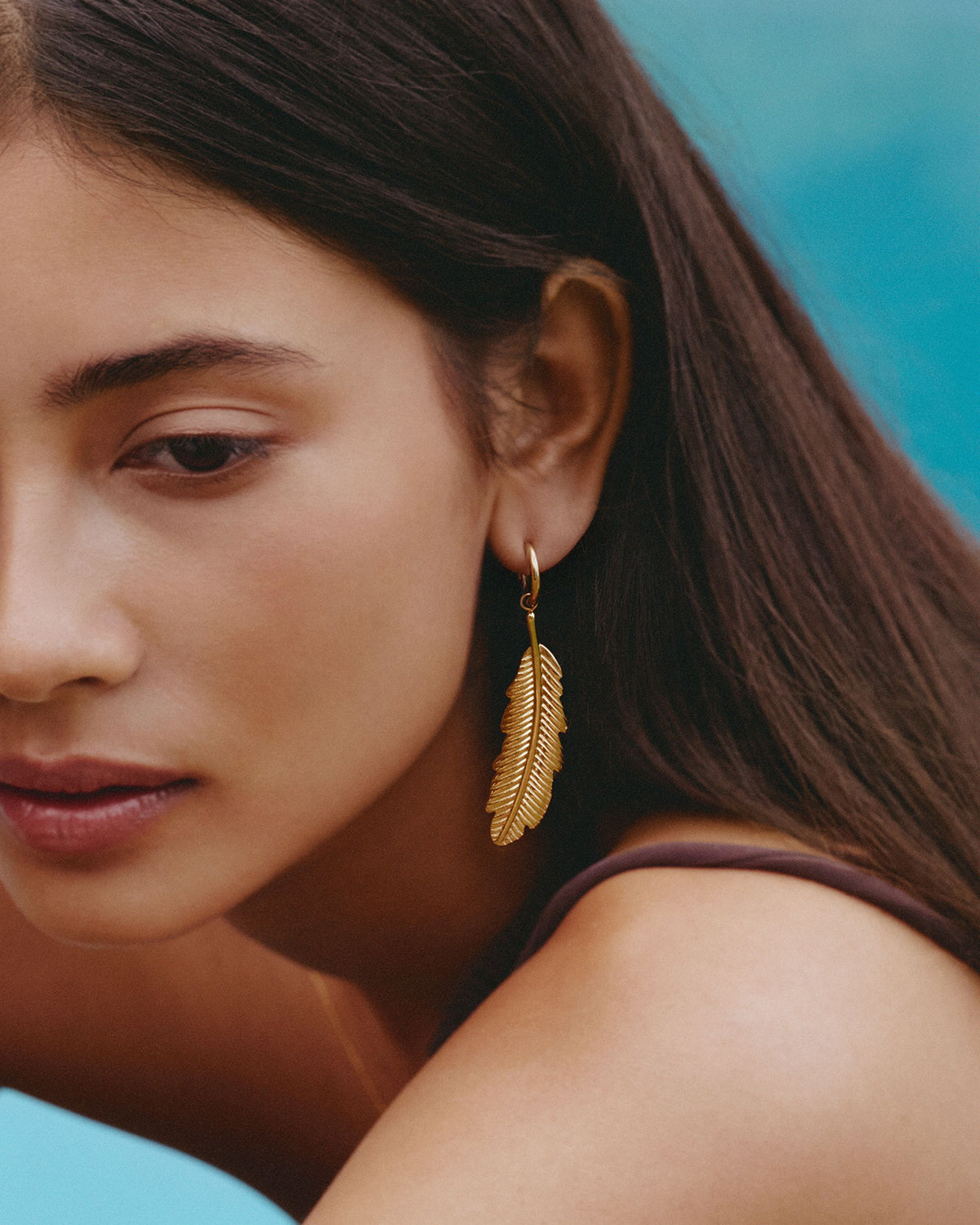 Feather Hoops L Gold