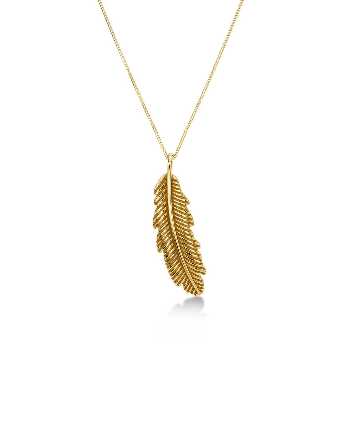 Feather Necklace L Gold