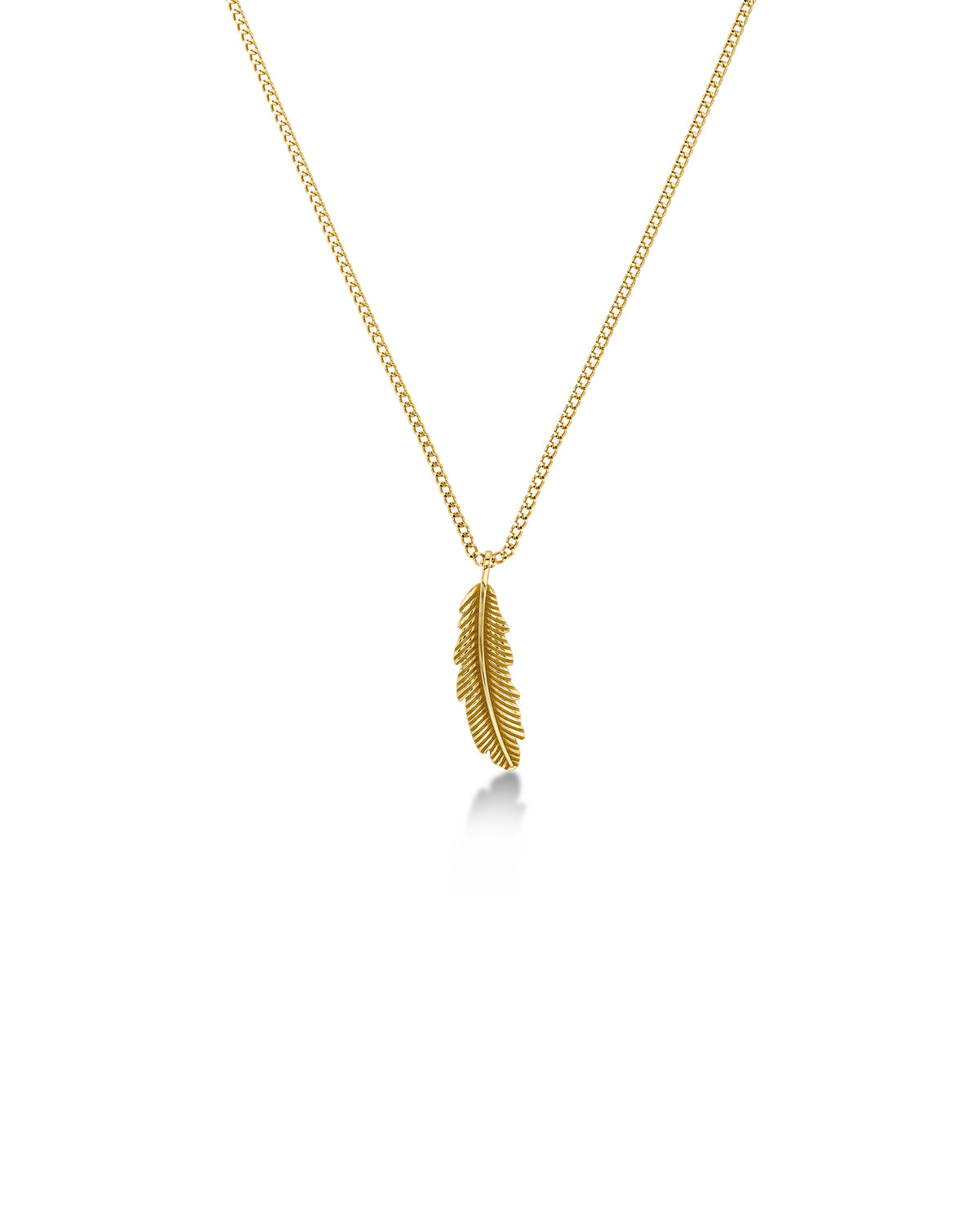 Feather Necklace S Gold