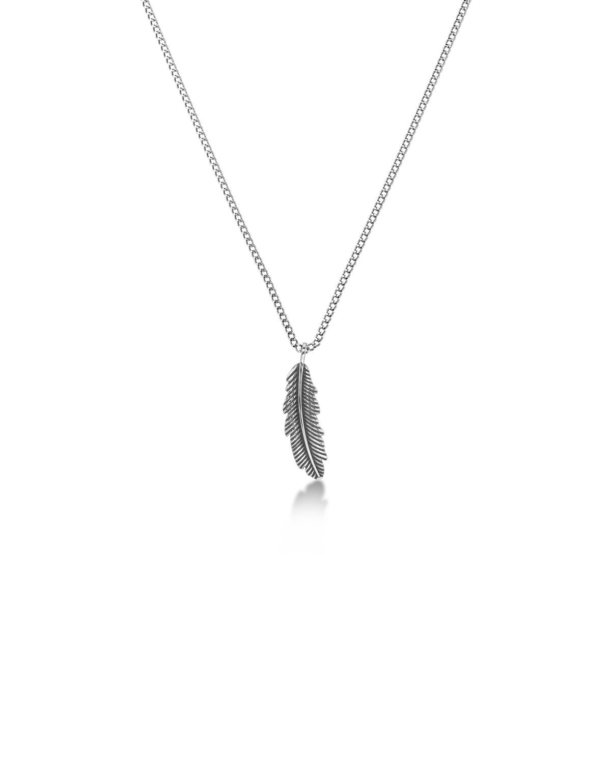 Feather Necklace S Silver