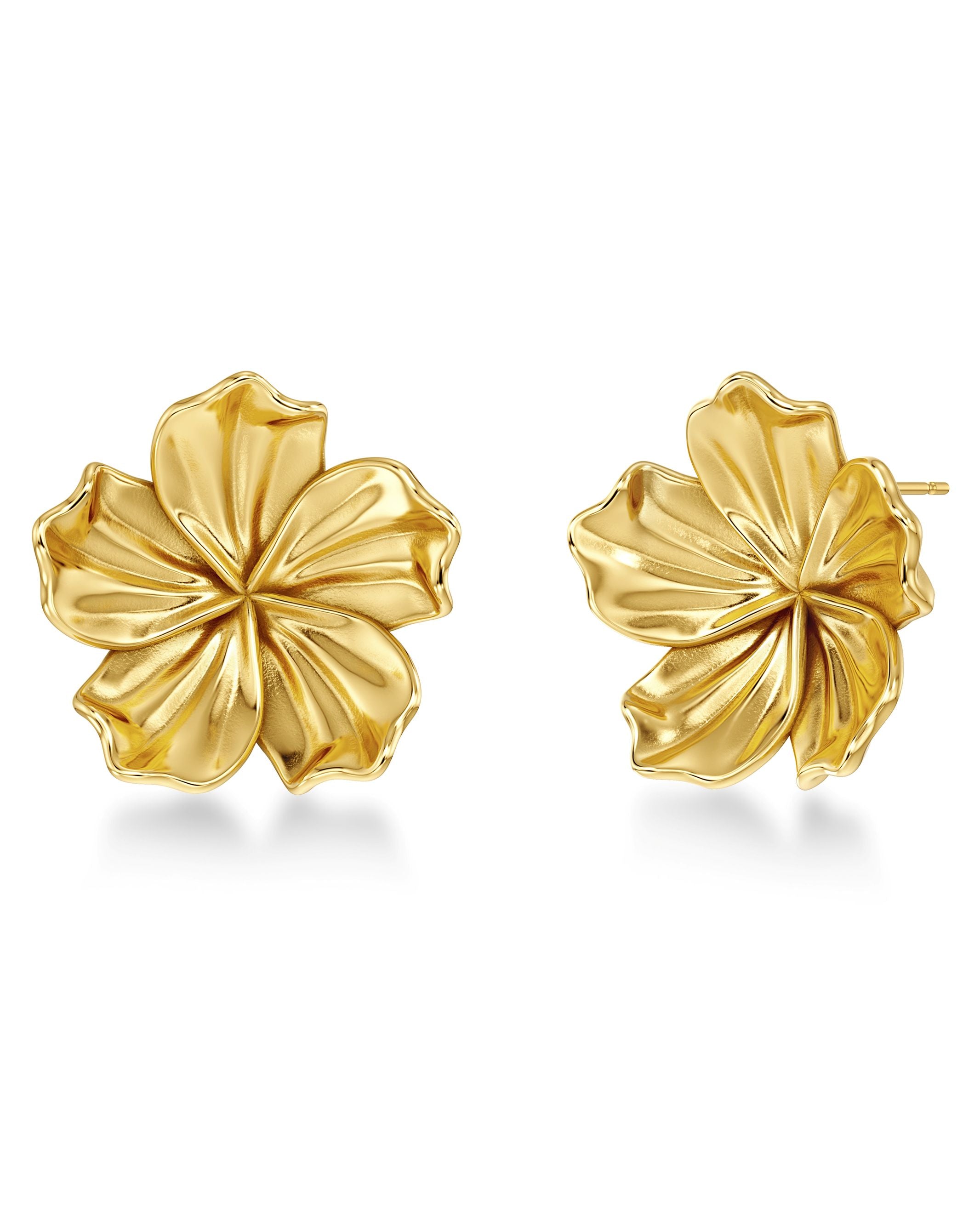 Jasmine Gold Stud Earrings – Large
