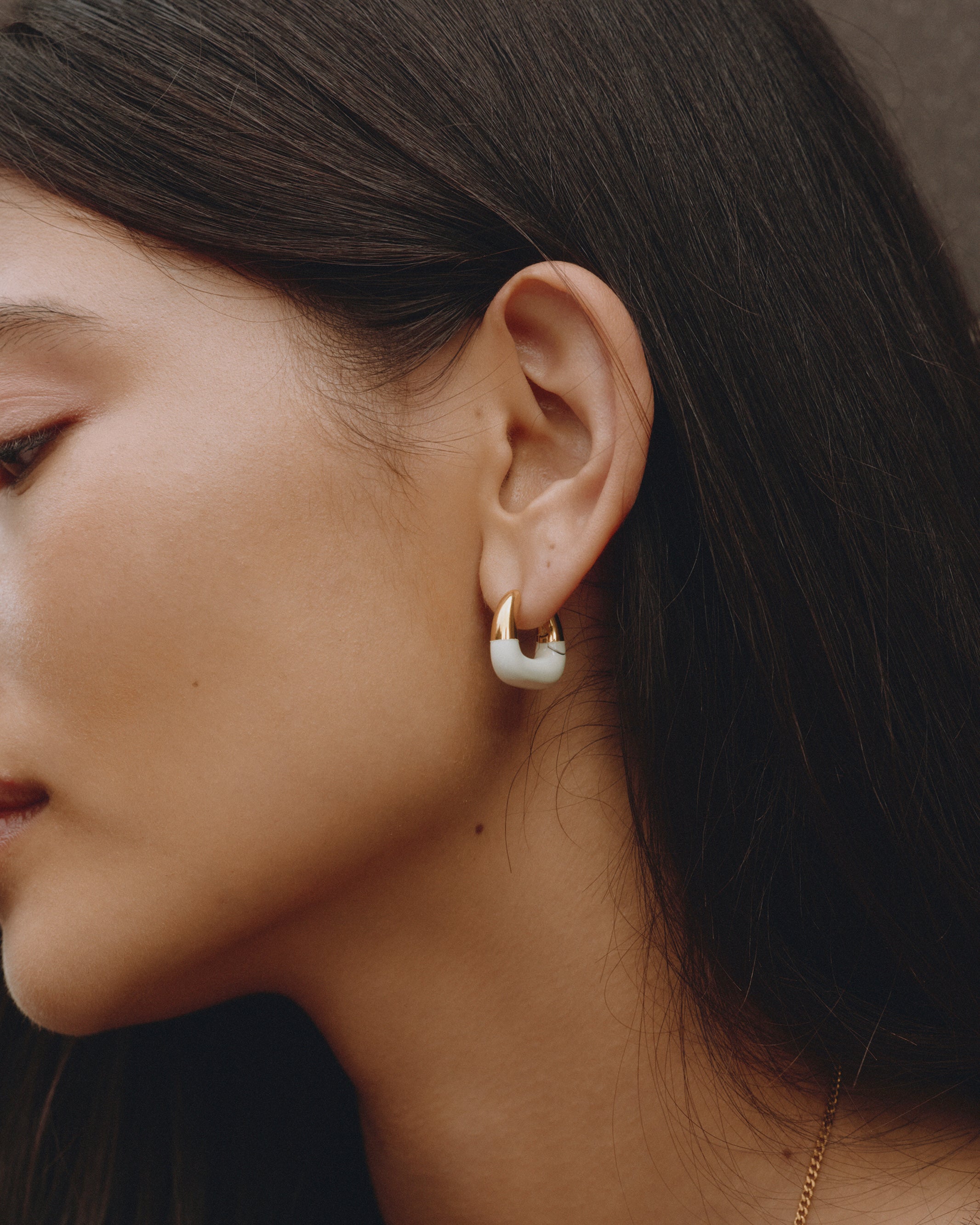 Lore Hoops L Offwhite Gold
