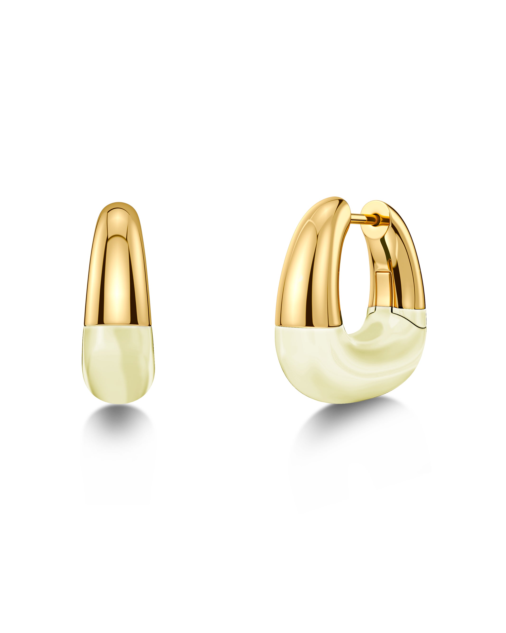 Lore Hoops L Offwhite Gold