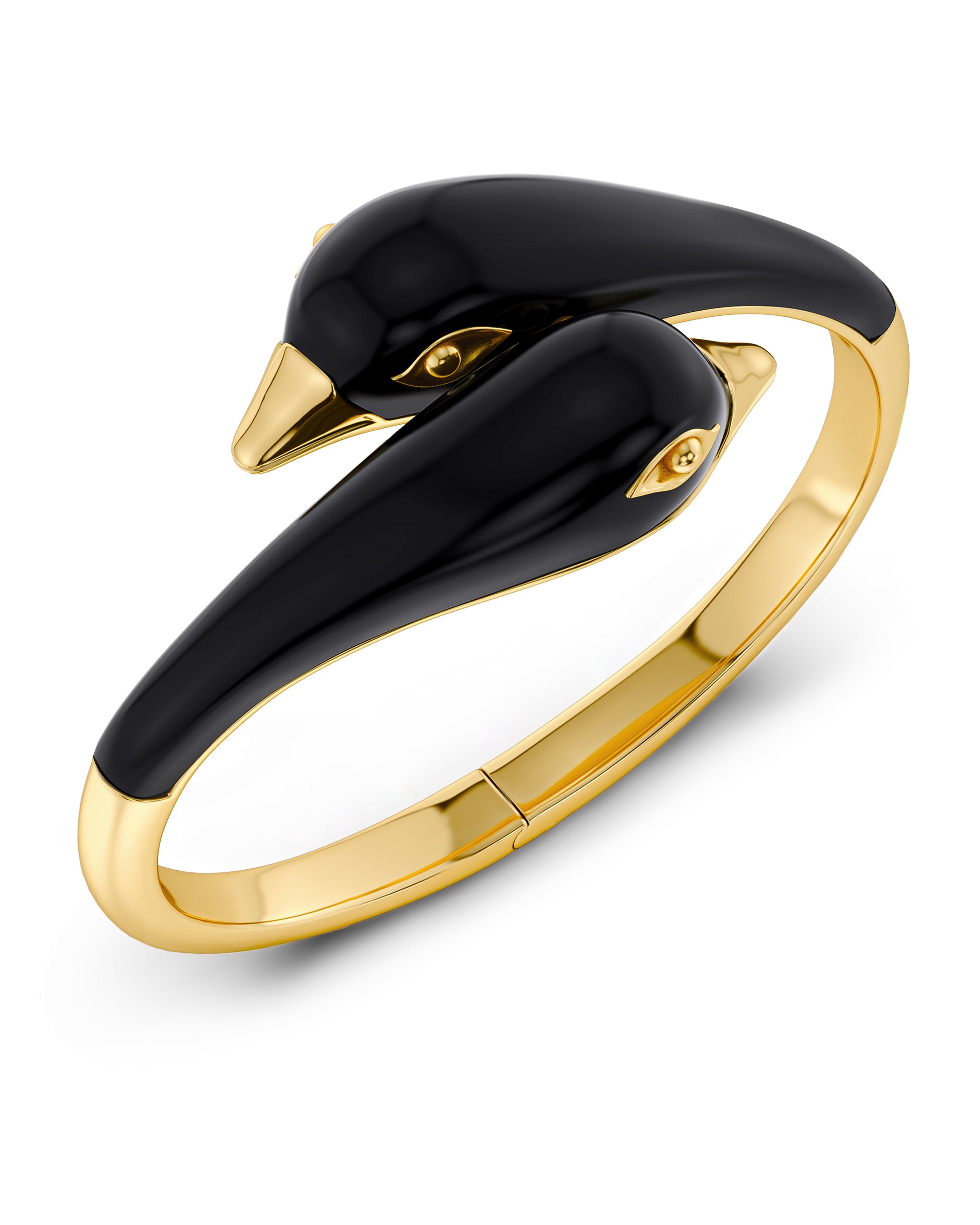 Lovebirds Bangle Black Gold