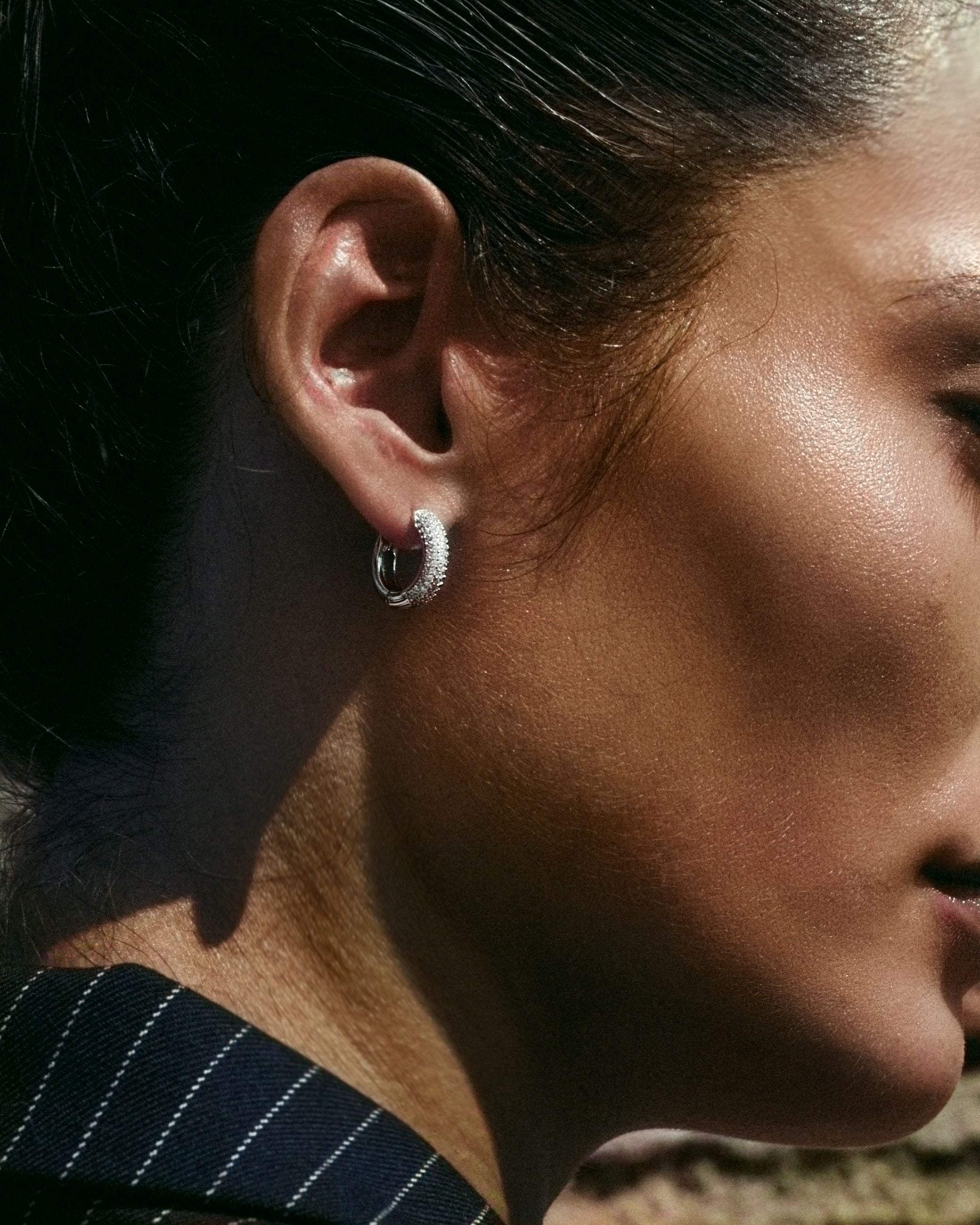 Luxe Silver Hoop Earrings