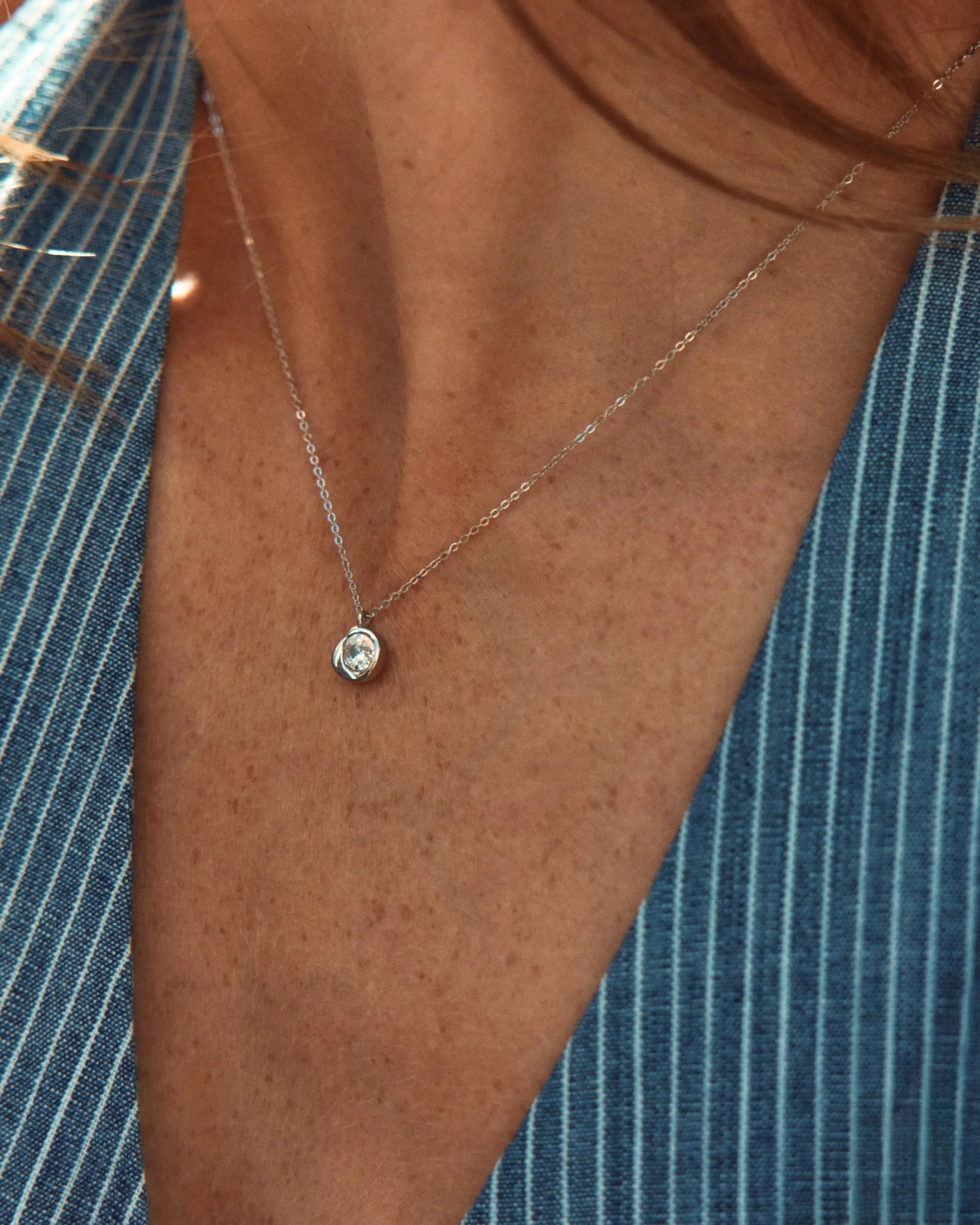 Ocean Gem Necklace S Silver EdbladNZ