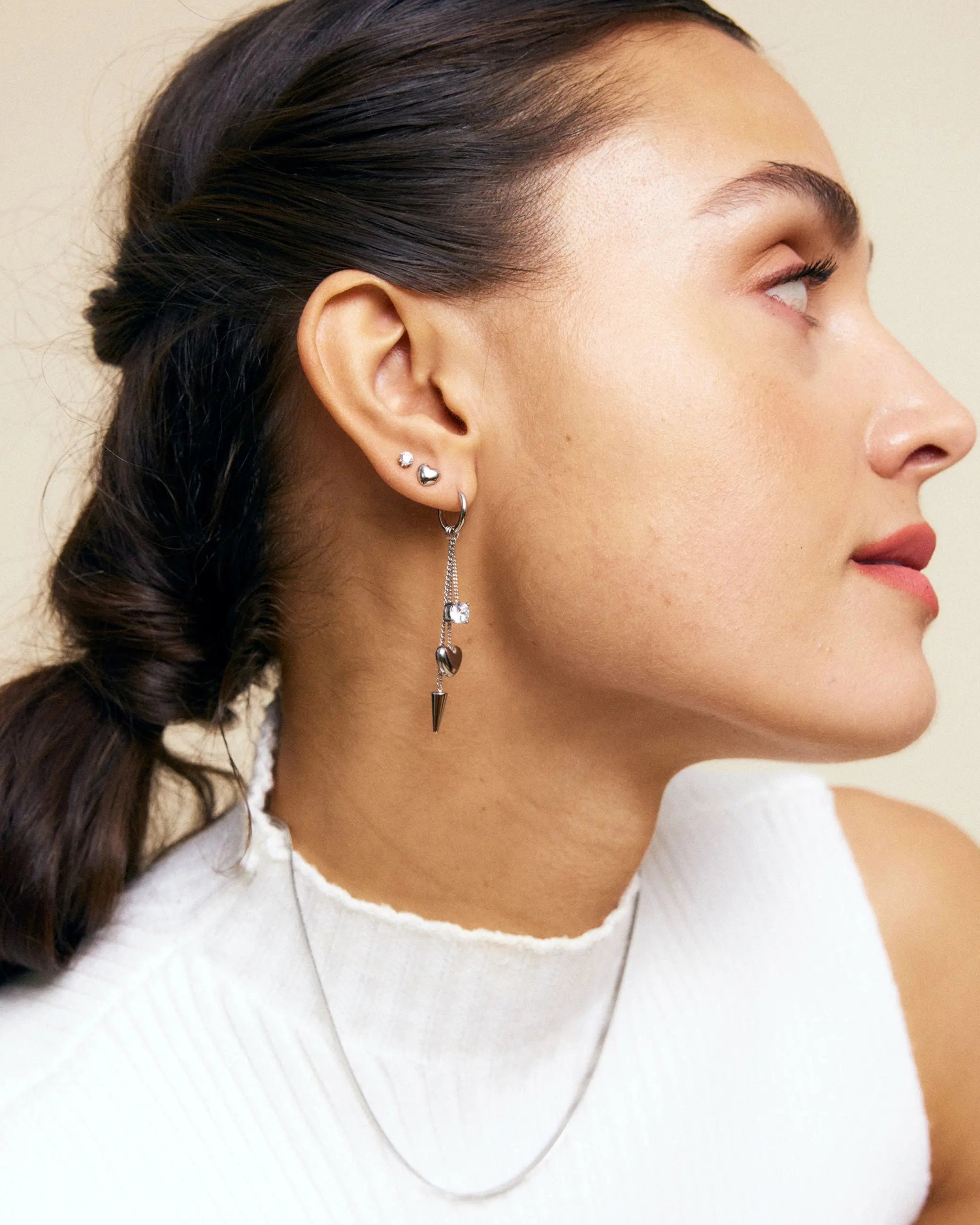 Peak Hoops Multi Heart Silver Edblad
