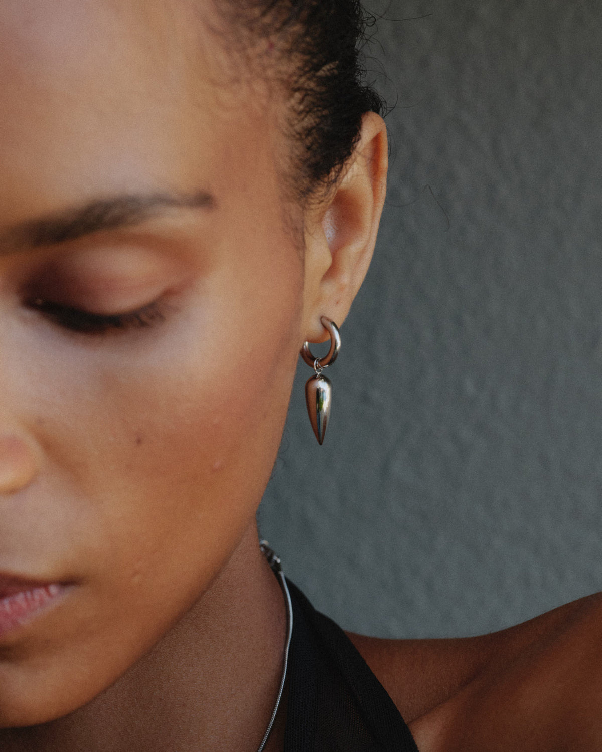 Peak Spike Hoops Silver