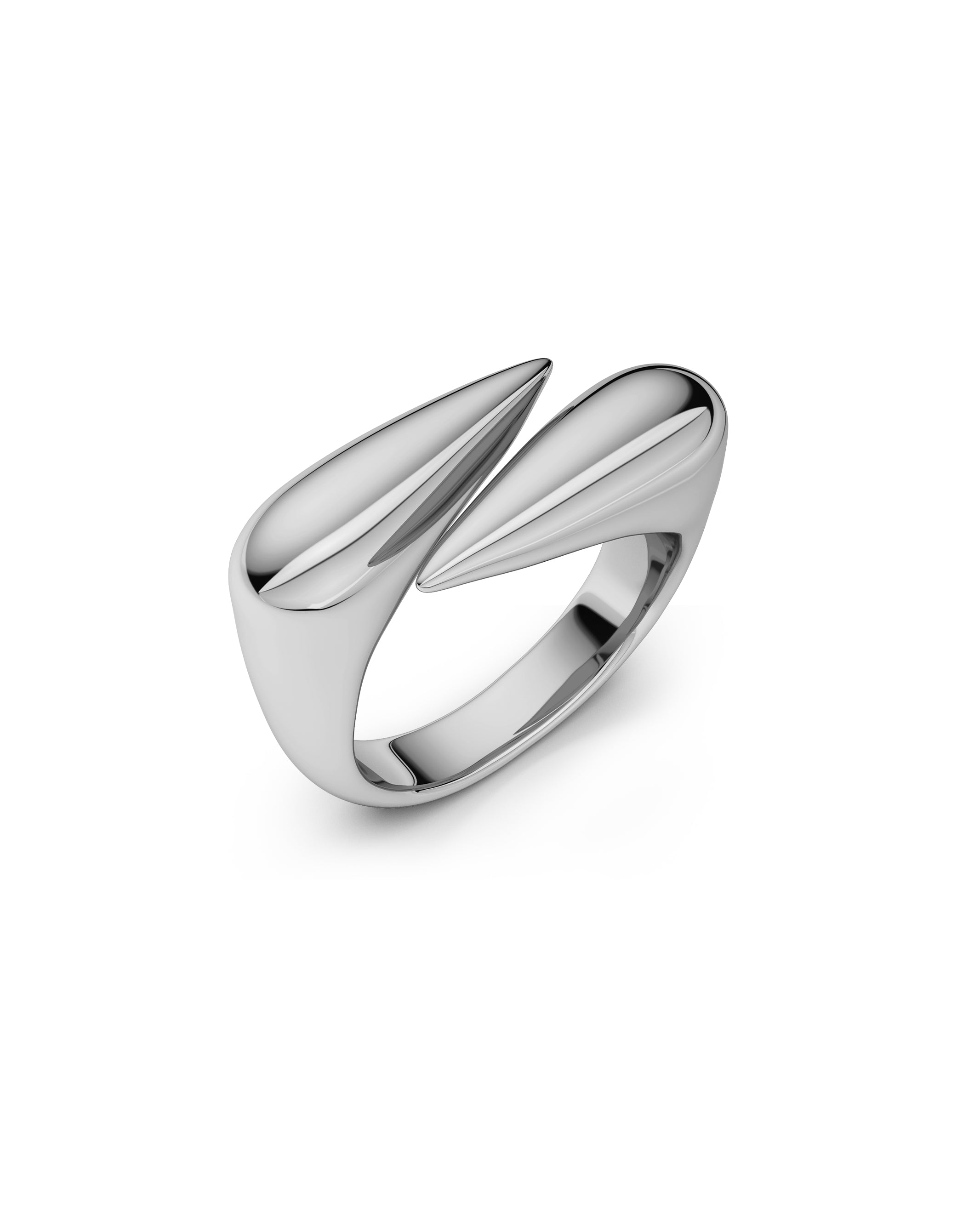 Peak Spike Ring Silver