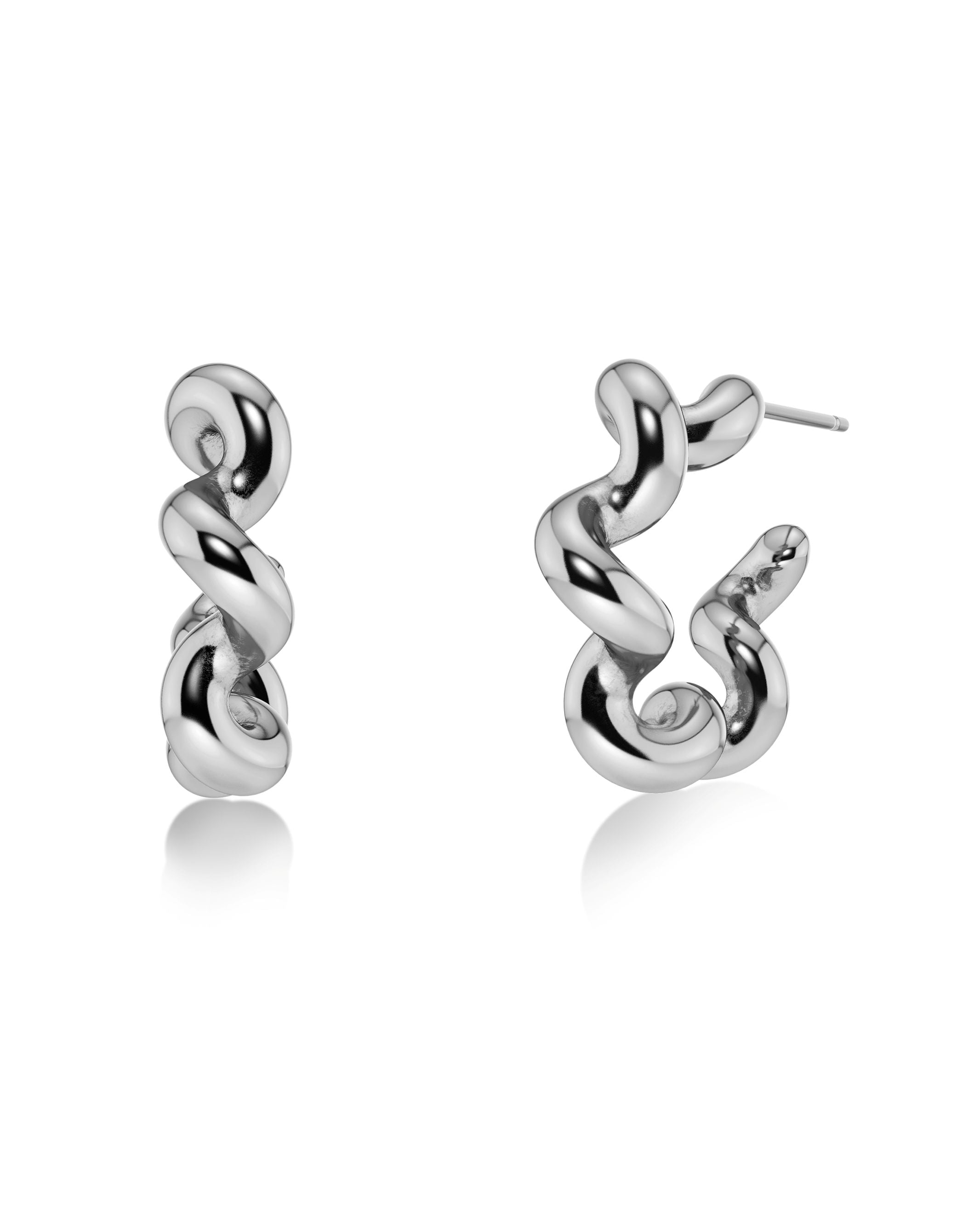 Spiral Hoops L Silver EdbladNZ