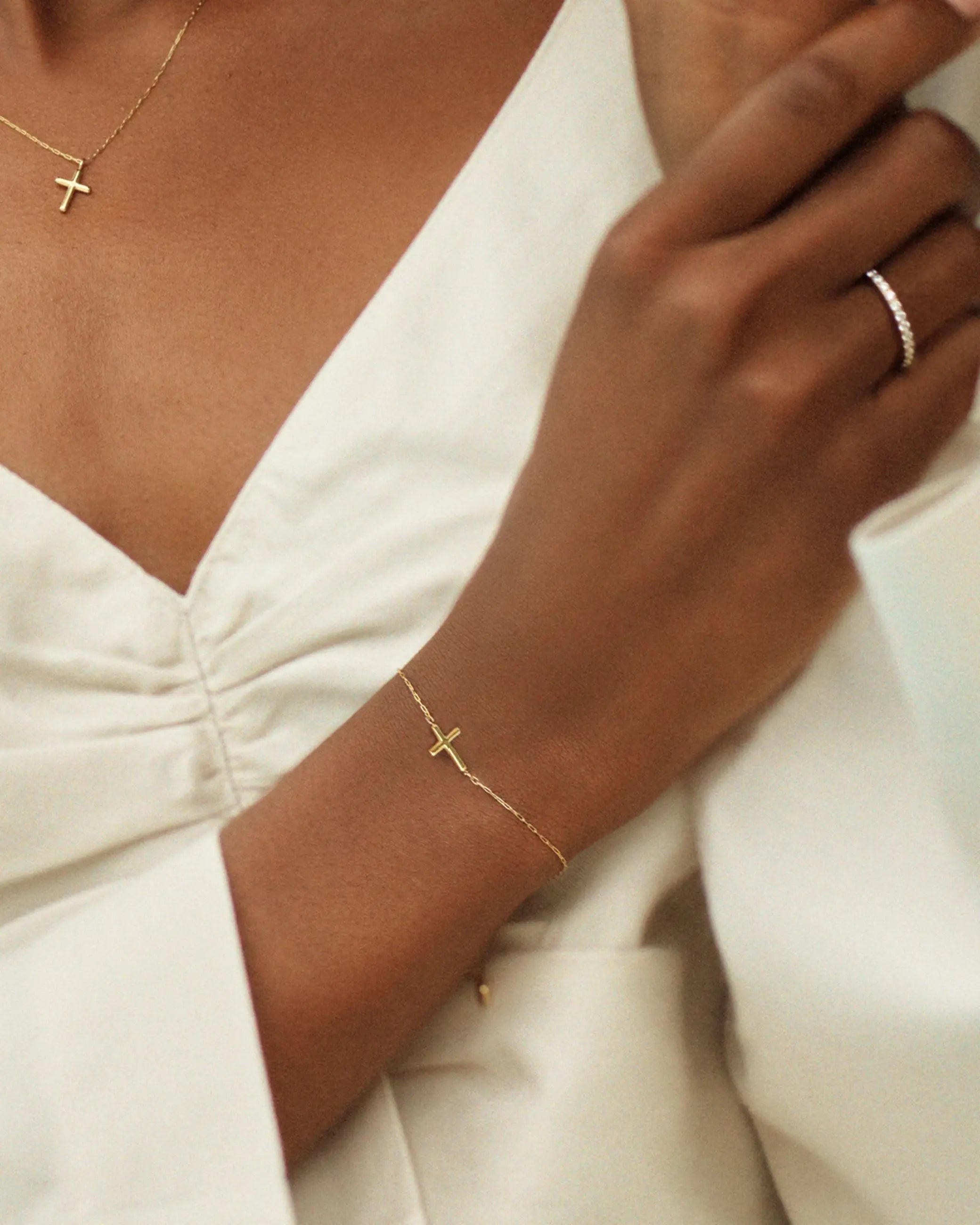 Spirit Cross Bracelet Gold Edblad