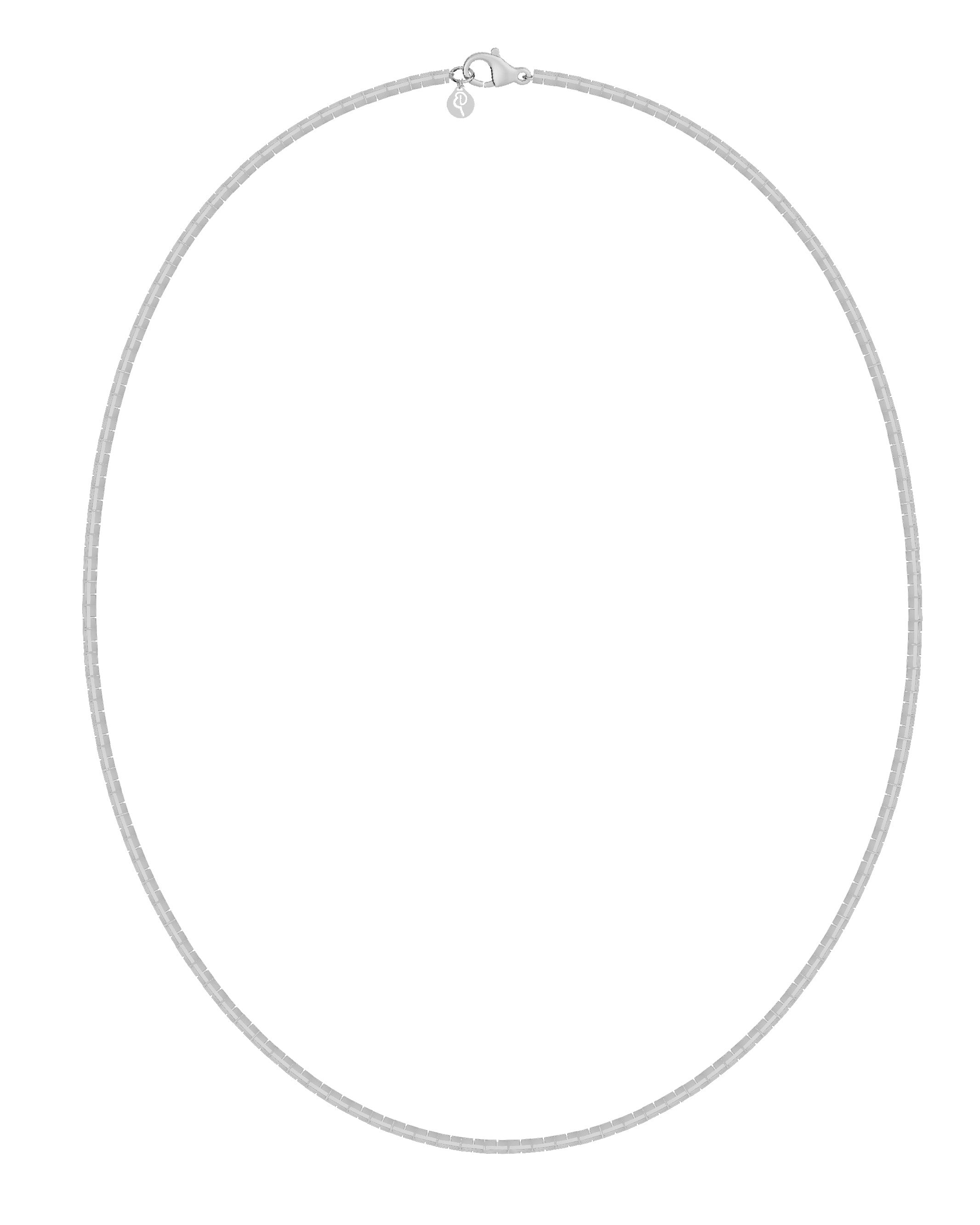 Square Link Silver Necklace – 45