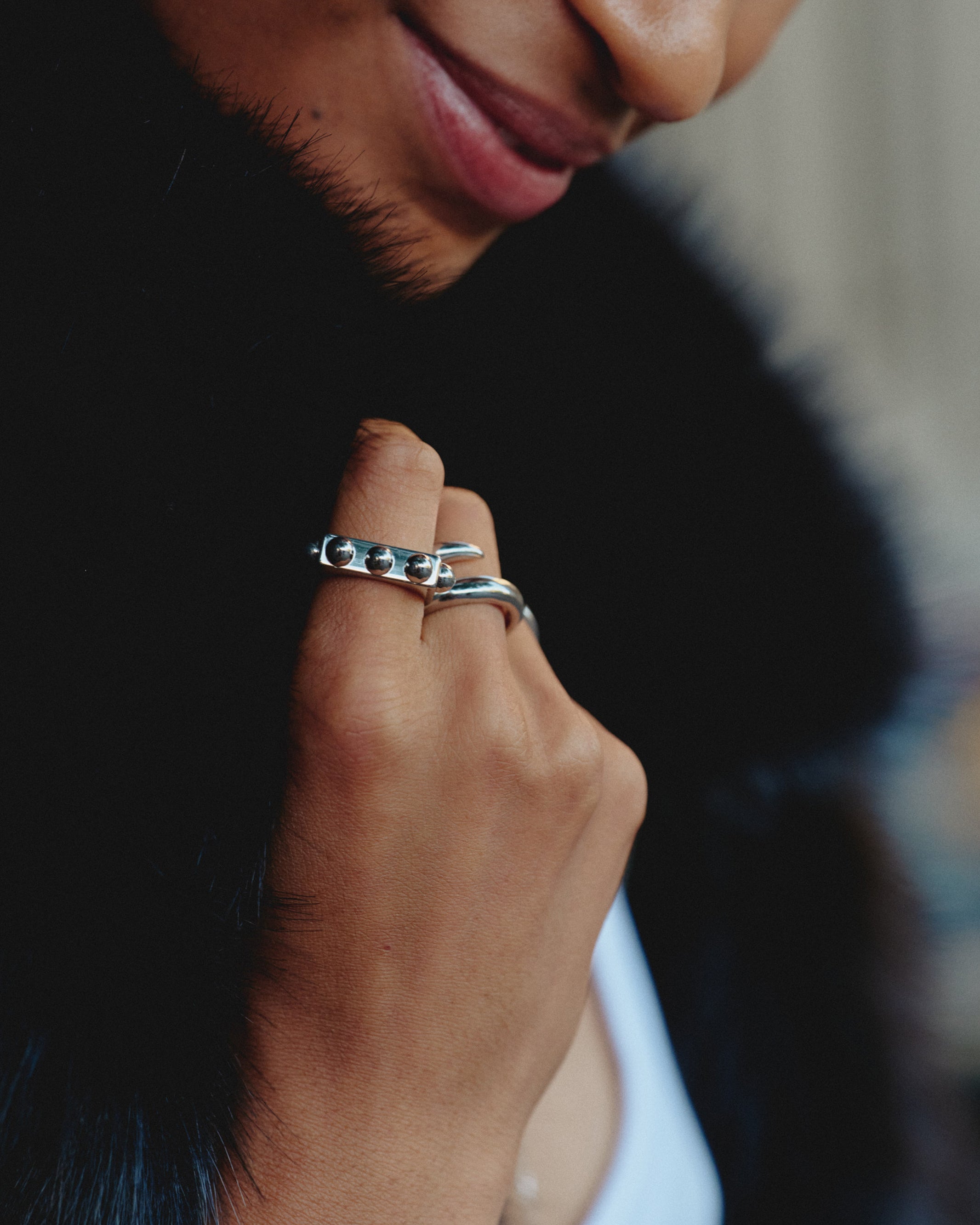 Stud Ring Silver