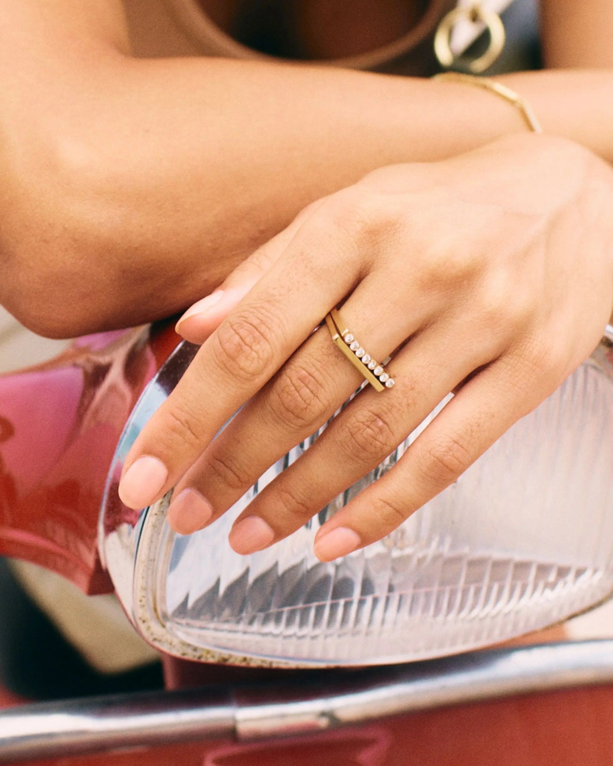 Twiggy Ring CZ Gold Edblad NZ