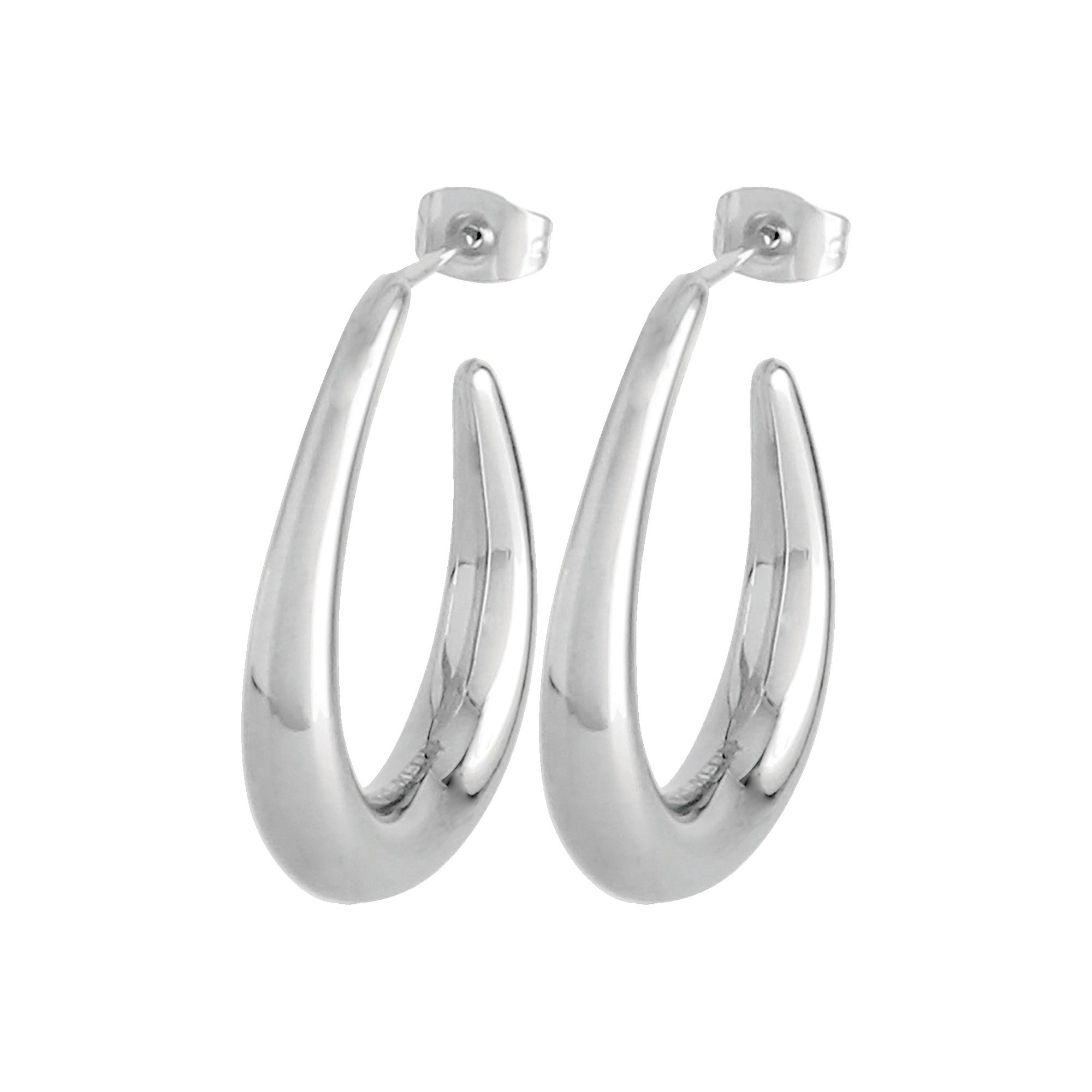 Frankie Shiny Silver Earrings