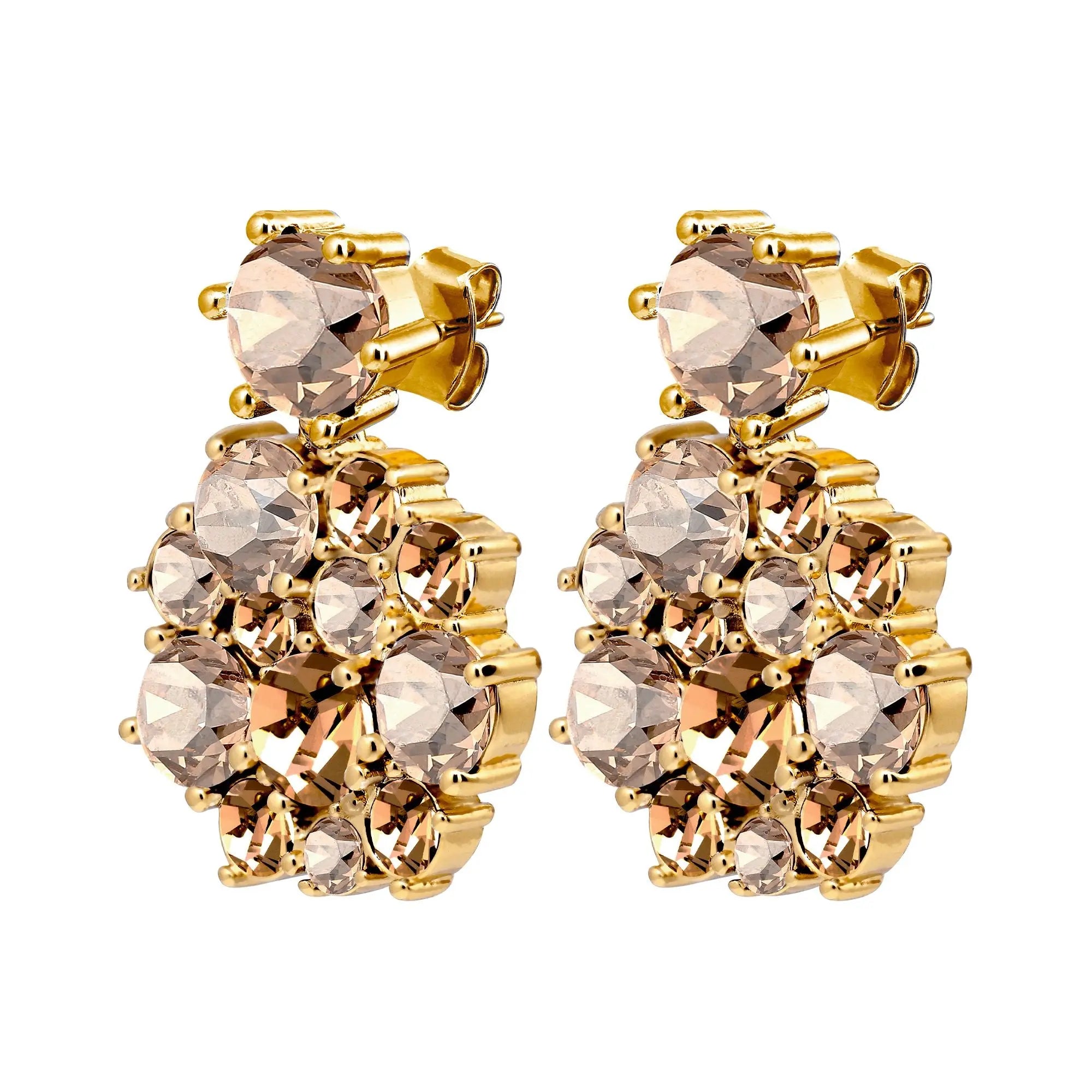 Large round stud drop earrings