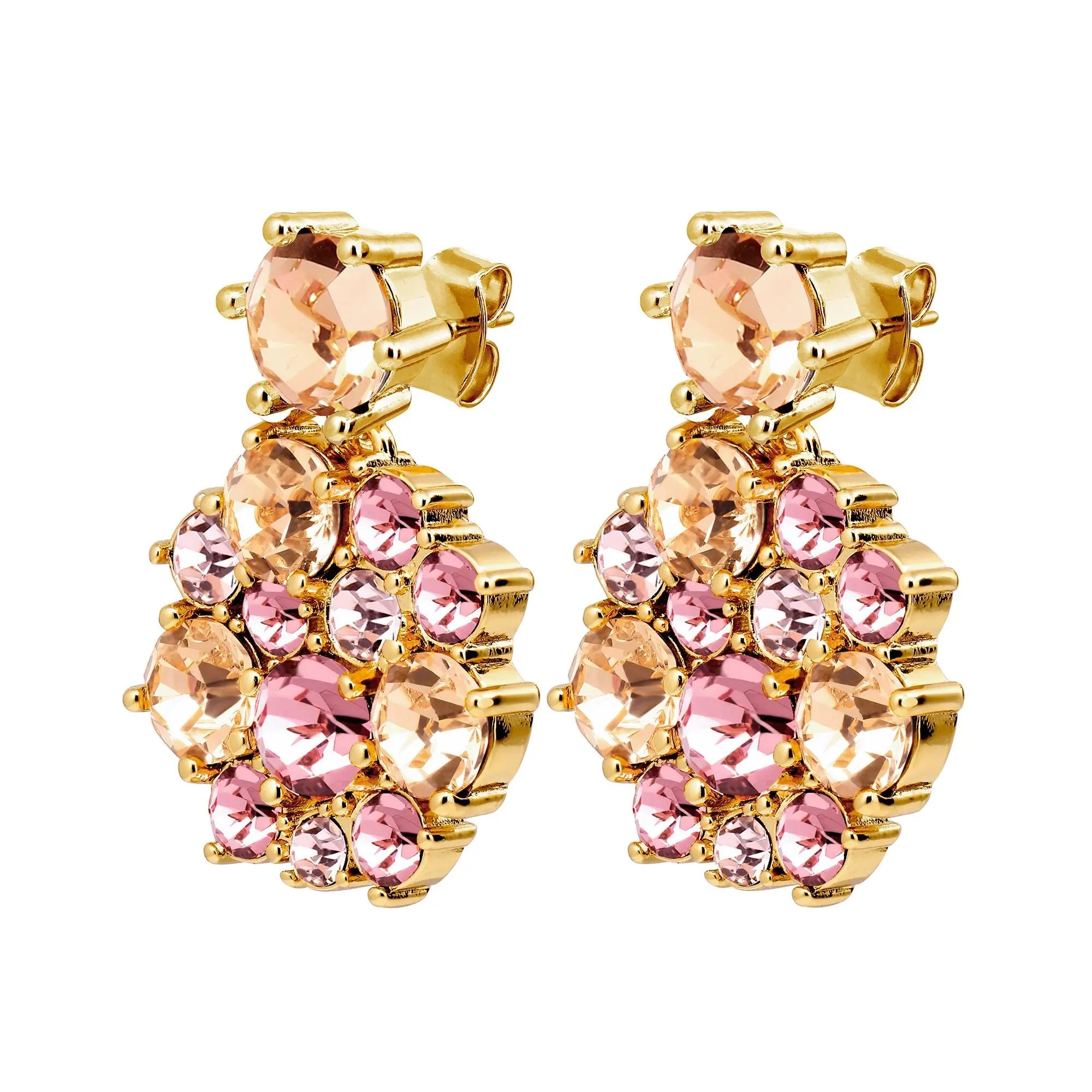 Large round stud drop earrings