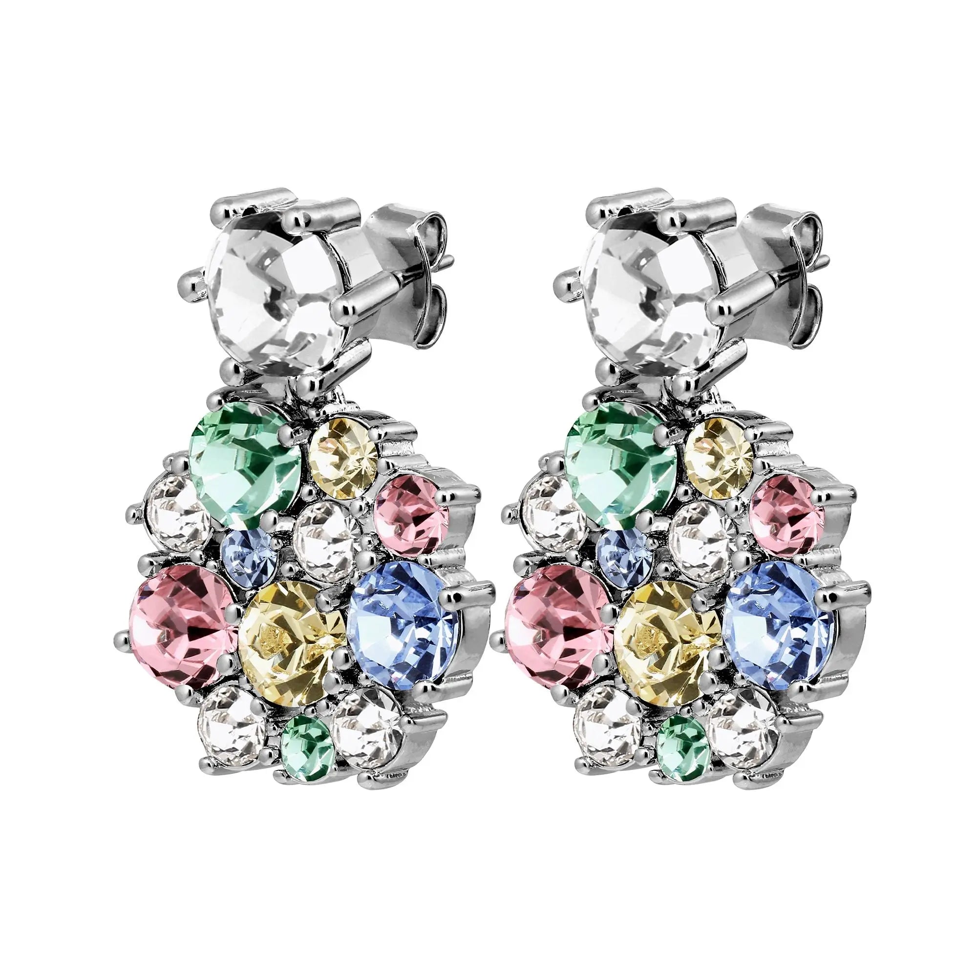 Large round stud drop earrings