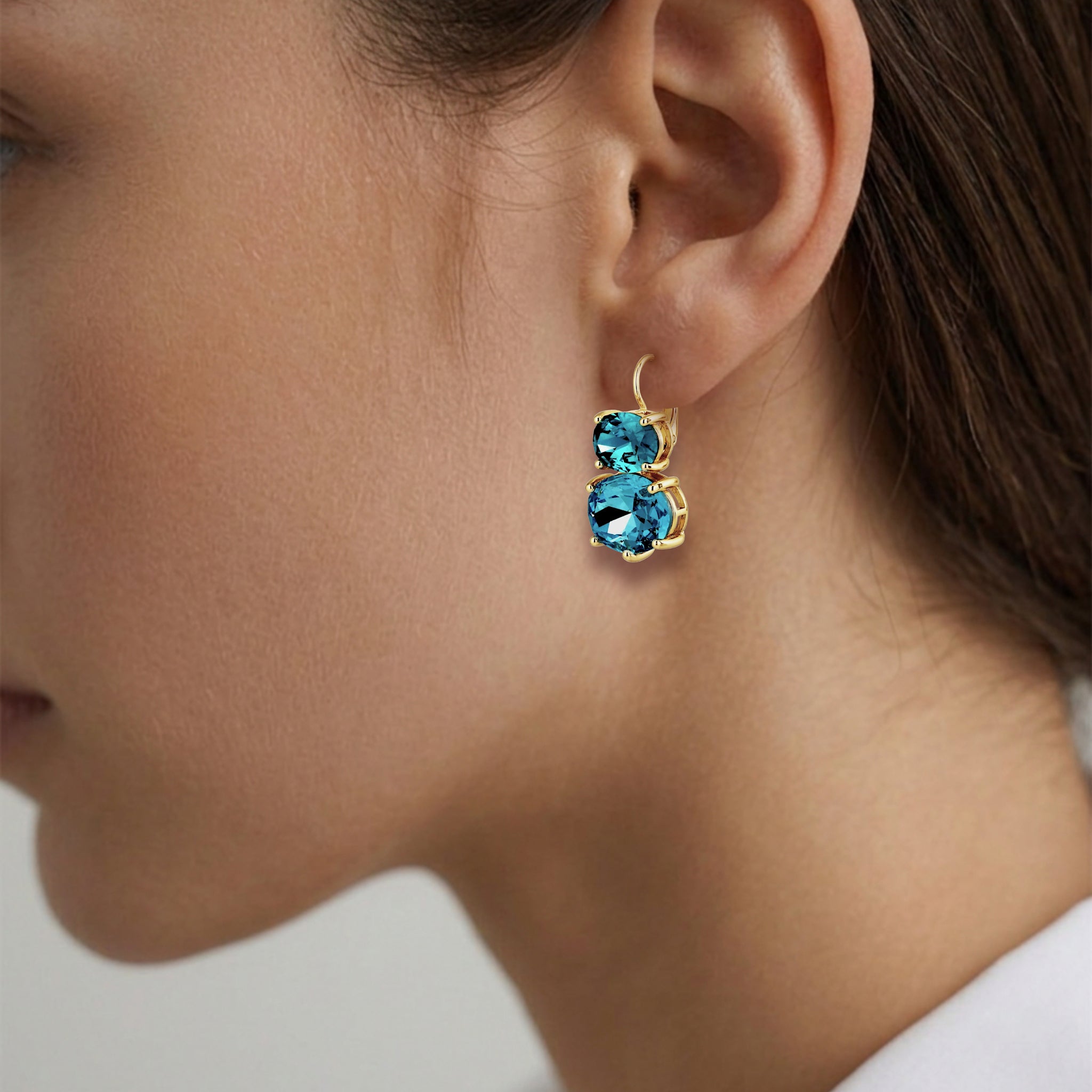 Globule Gold French Hook Earrings – Petrol