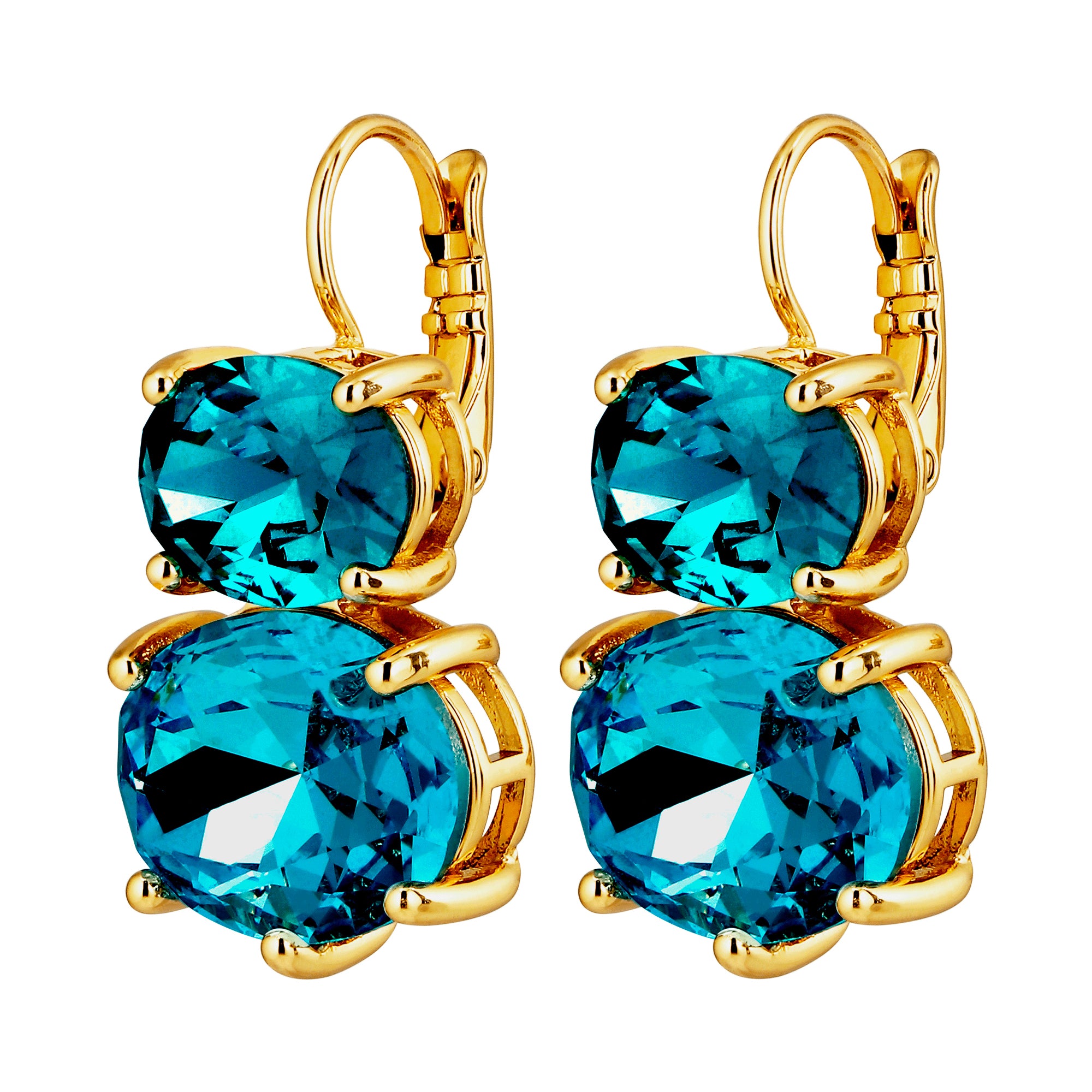Globule Gold French Hook Earrings – Petrol