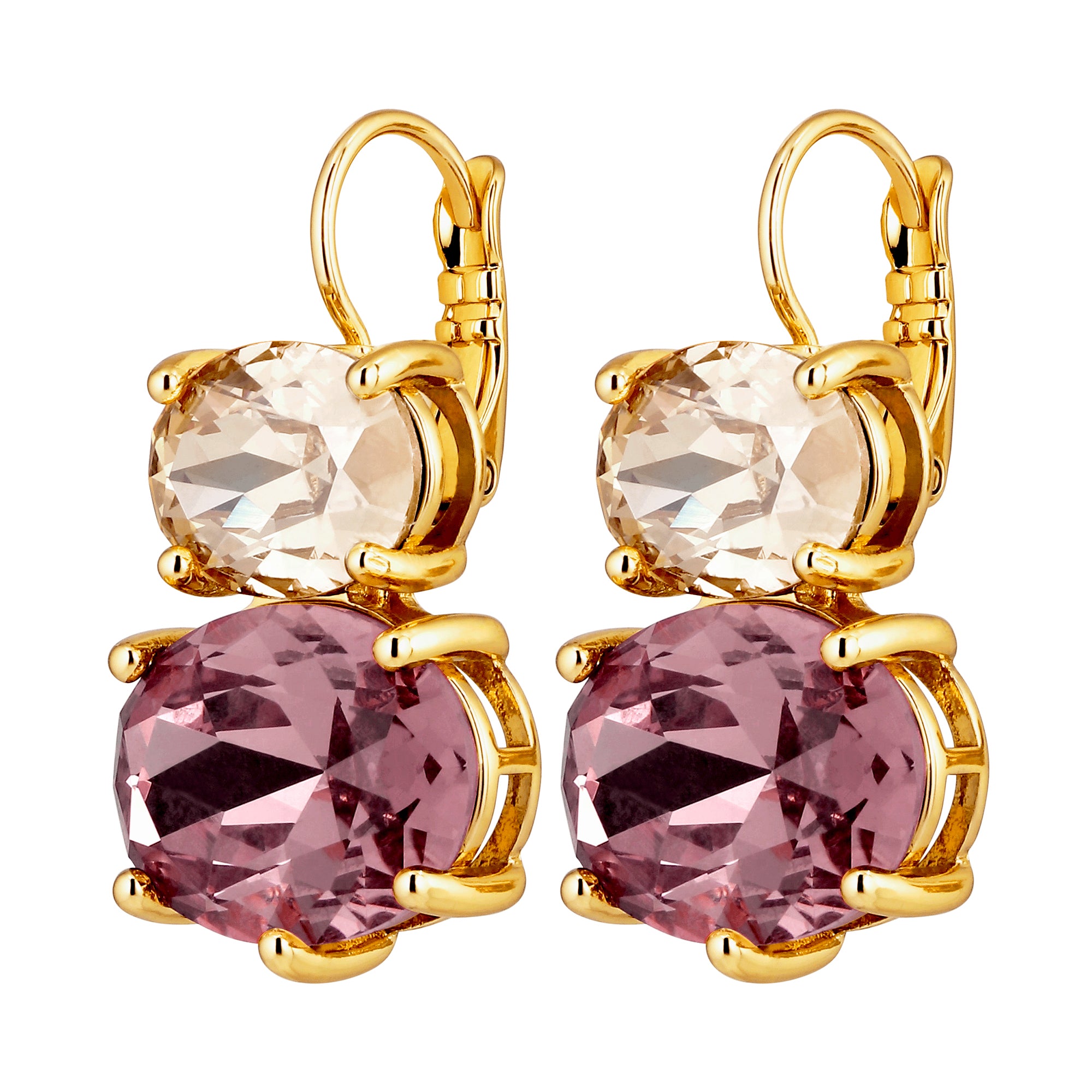 Globule Gold French Hook Earrings – Rose / Sand