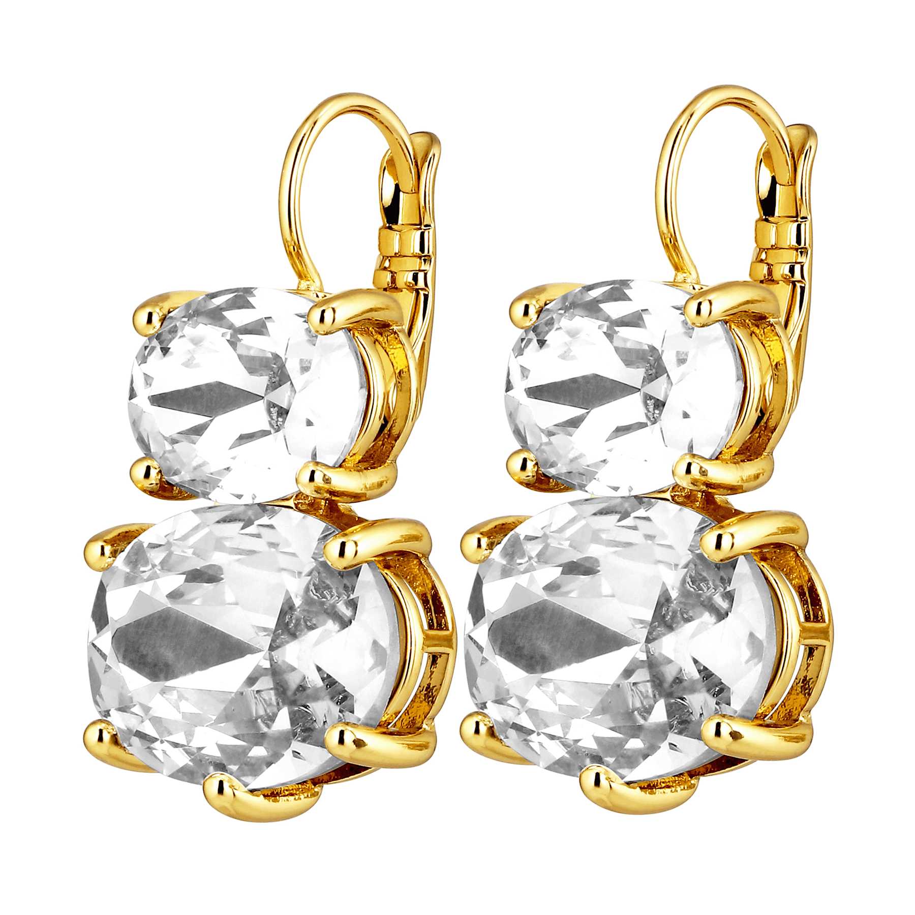 Globule Gold French Hook Earrings – Crystal