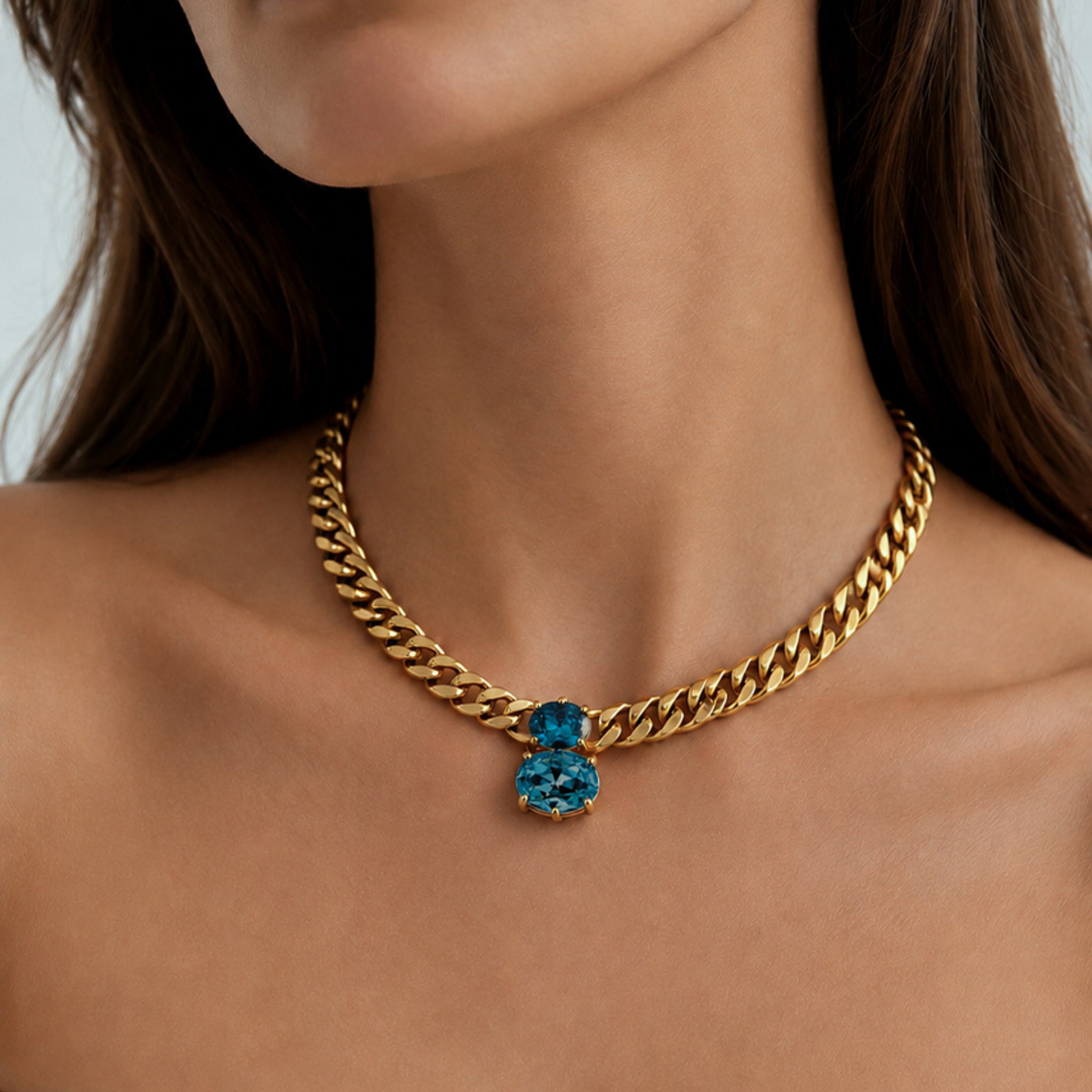 Holl Gold Necklace – Petrol