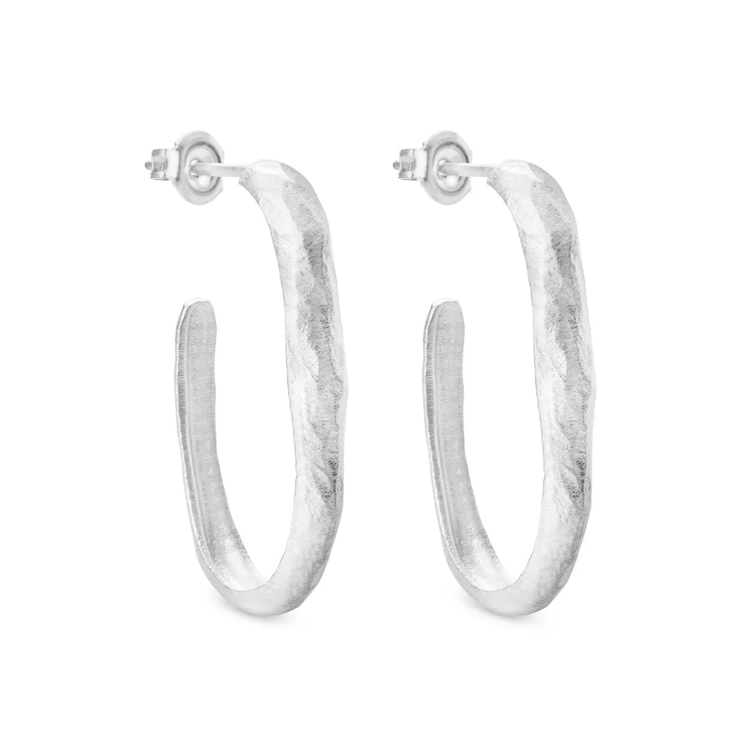 Sauma Large Silver-Plated Hoop Earrings Dyrberg/Kern NZ