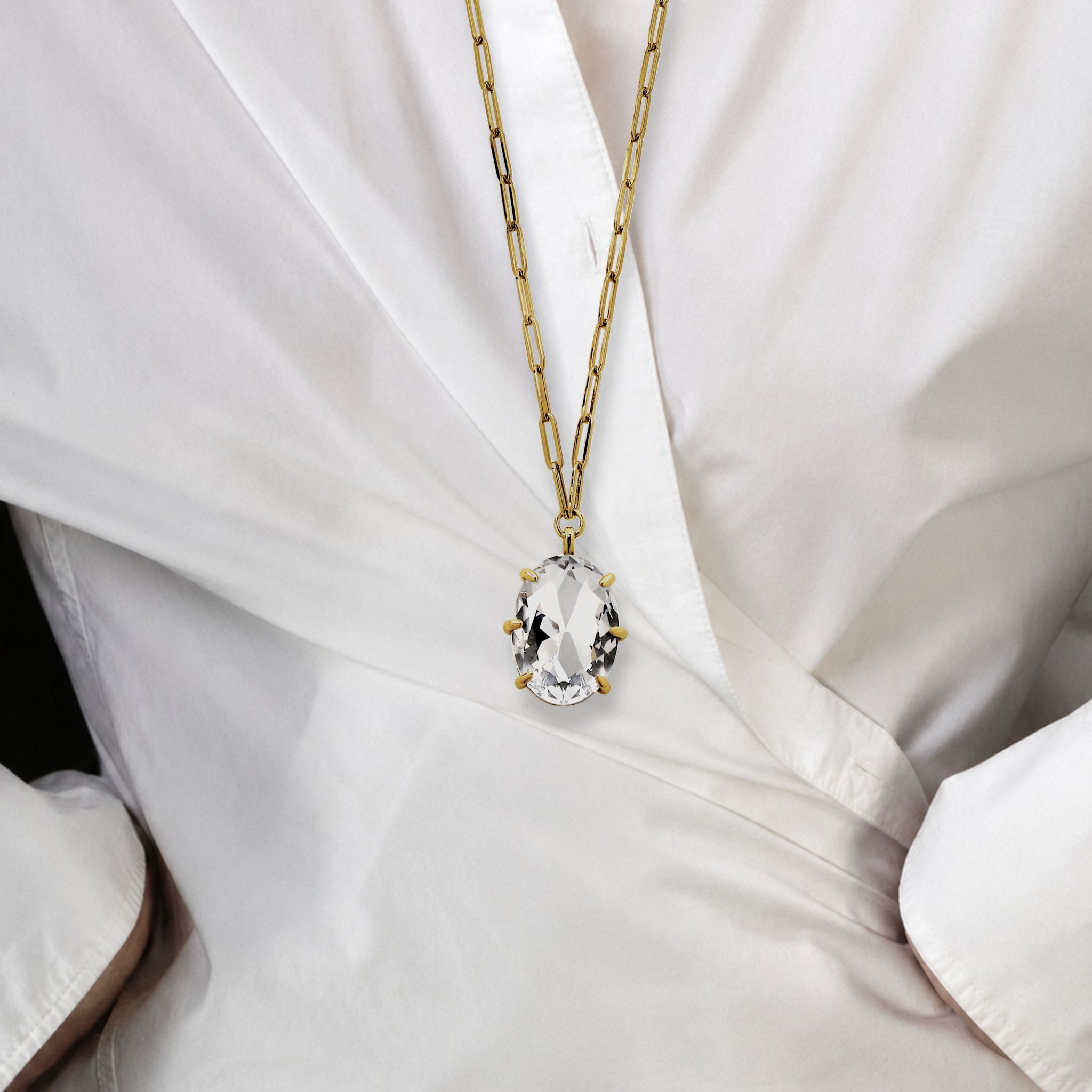 Kally Gold Necklace – Crystal
