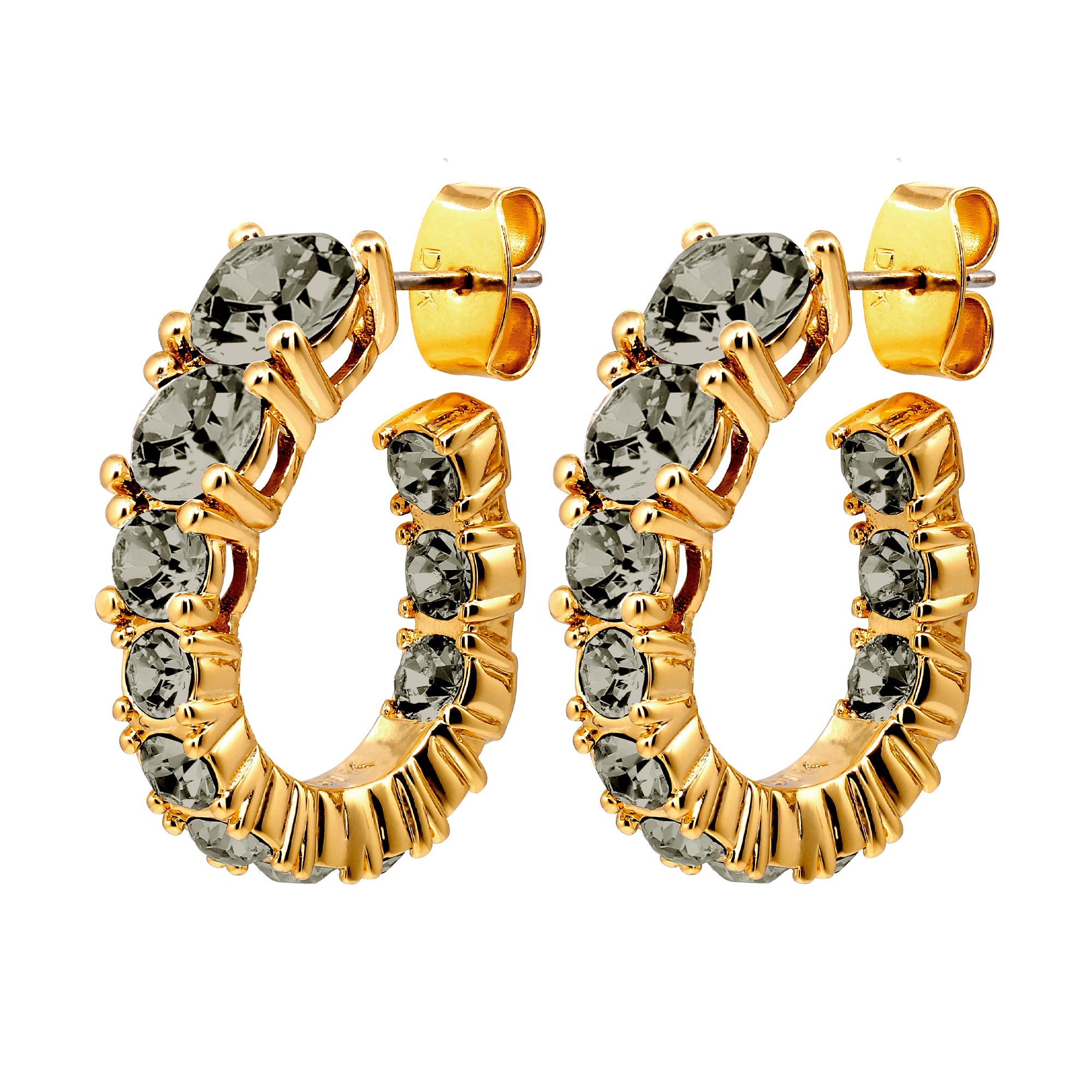 Kolos Gold Hoop Earrings – Grey