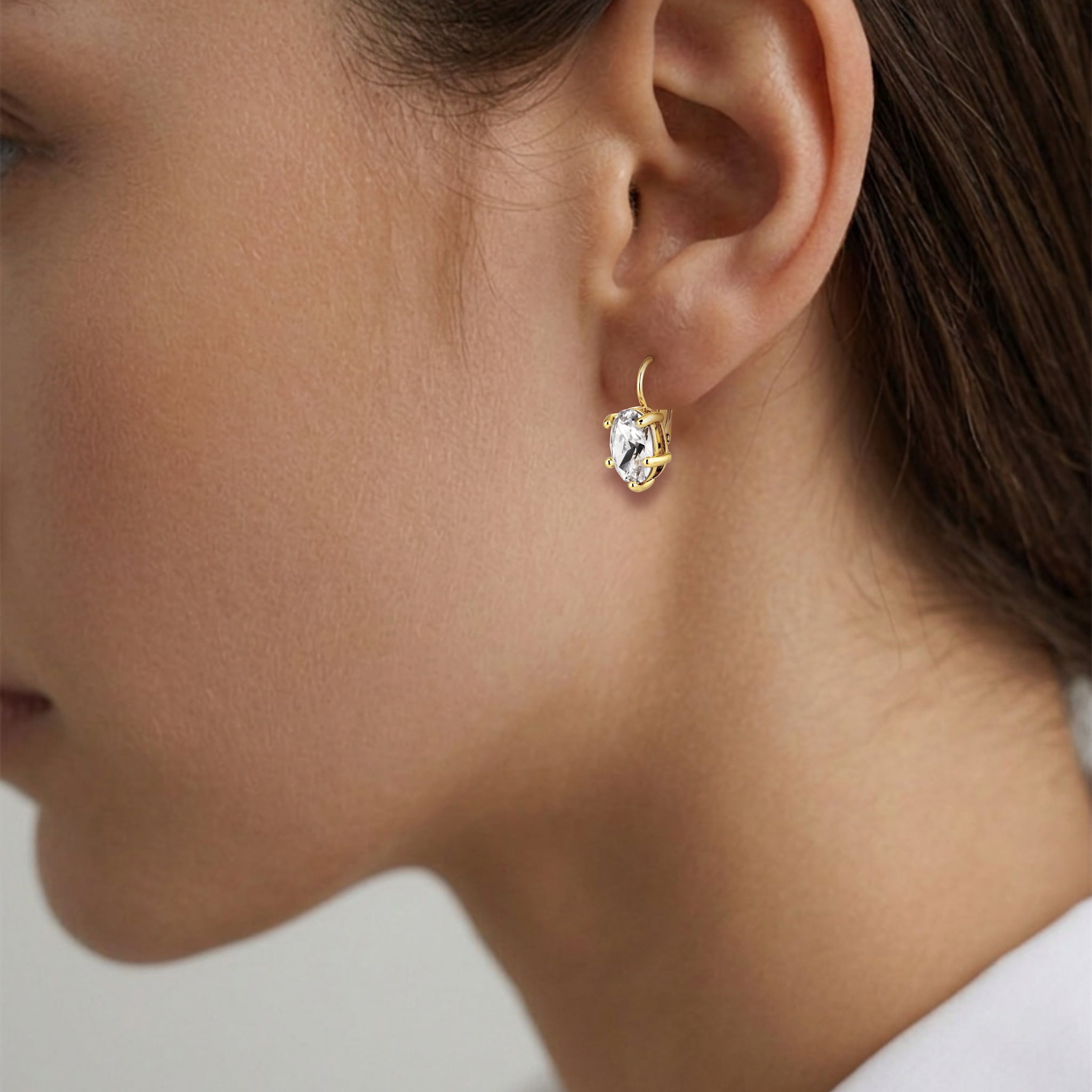 Kristy Gold French Hook Earrings – Crystal