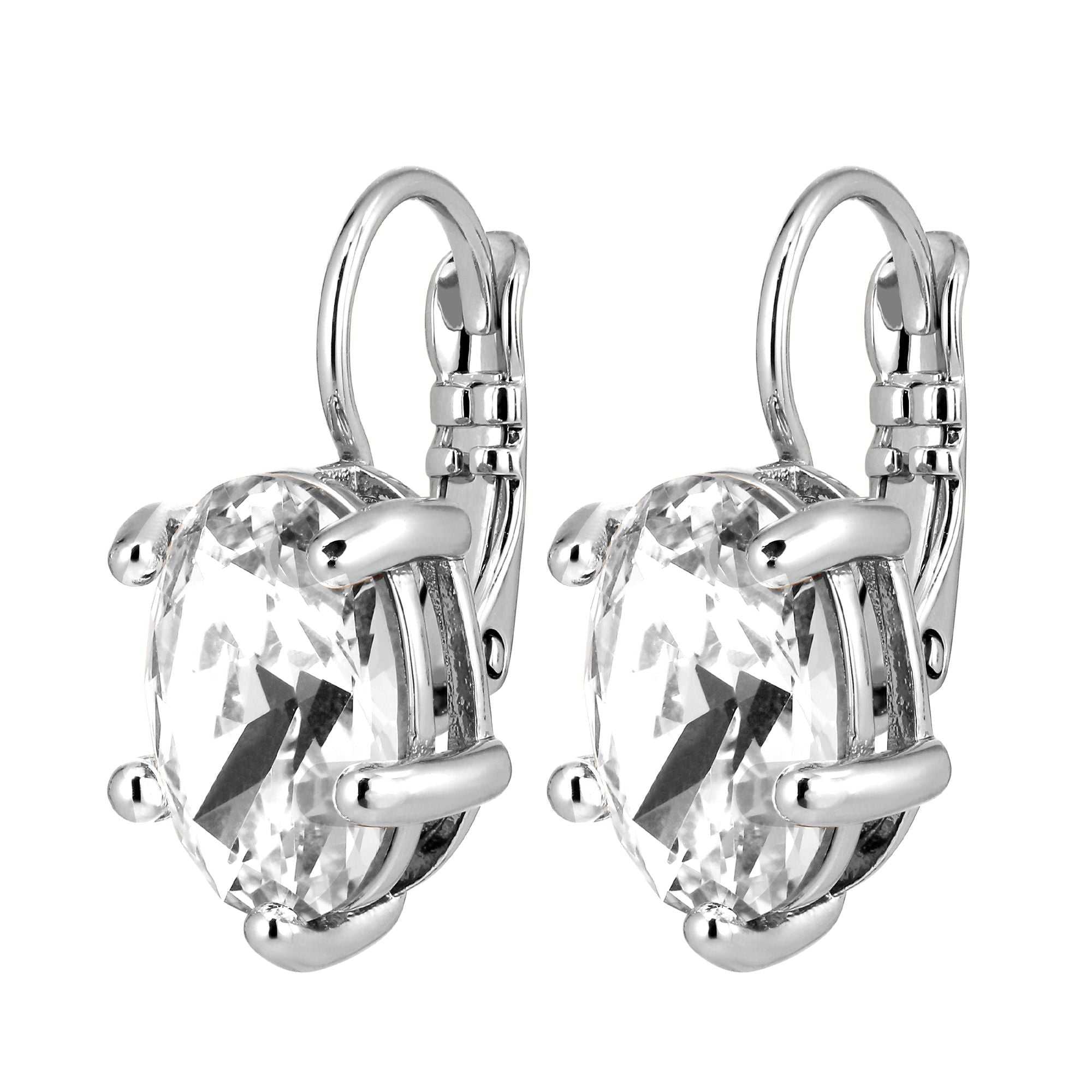 Kristy Silver French Hook Earrings – Crystal