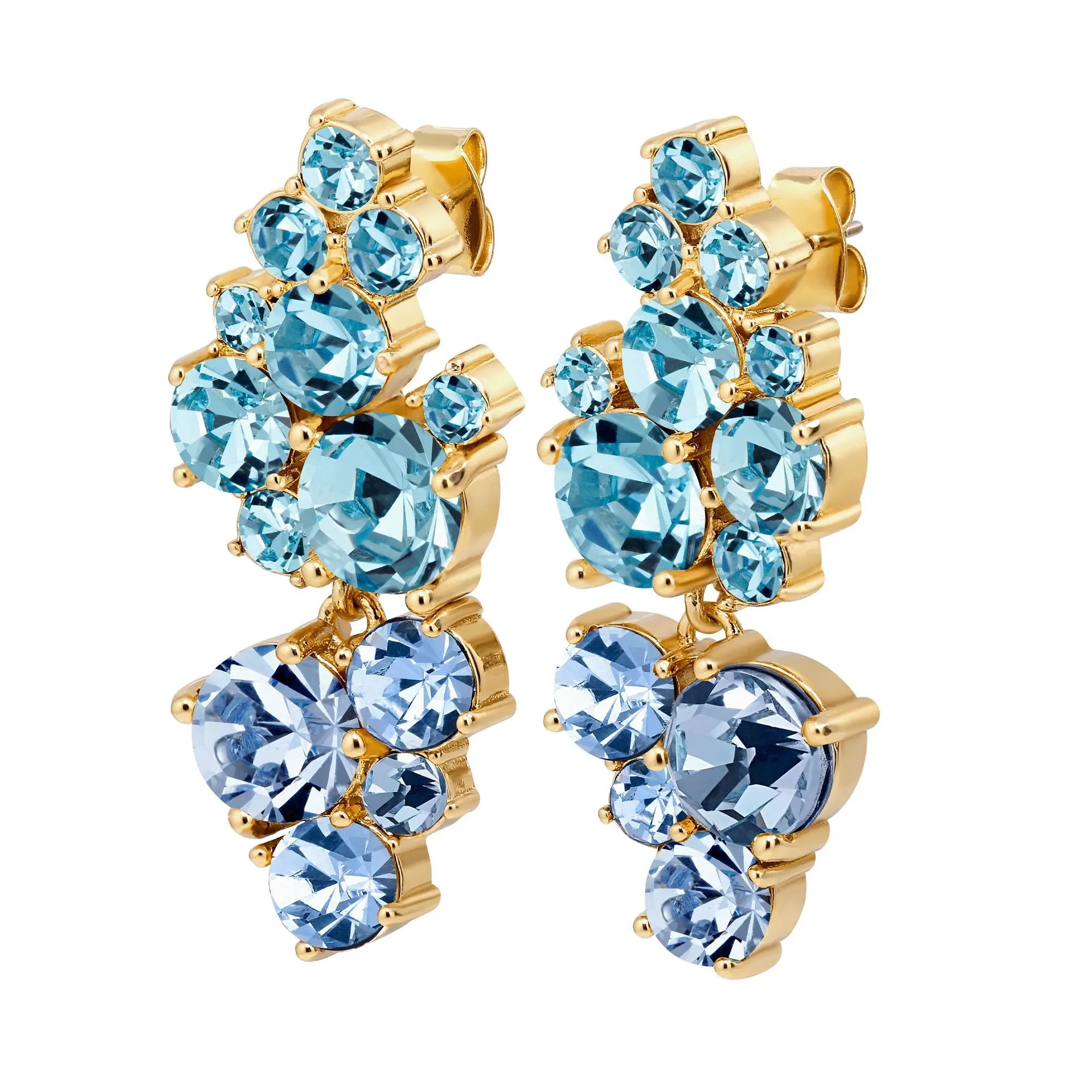 Large statement earrings with multiple cut crystals